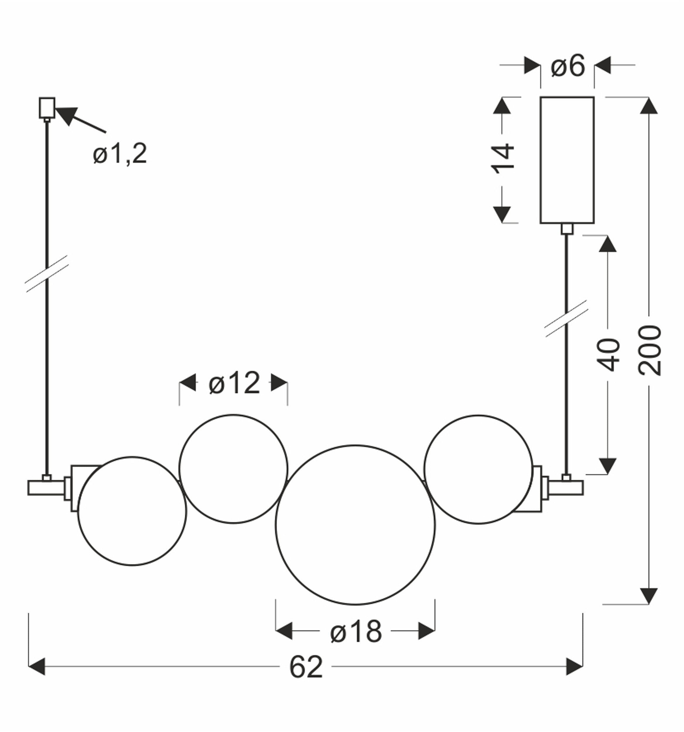 Lampa wisząca LED Playa 4x czarna 3000K 12W z bezbarwnym kloszem