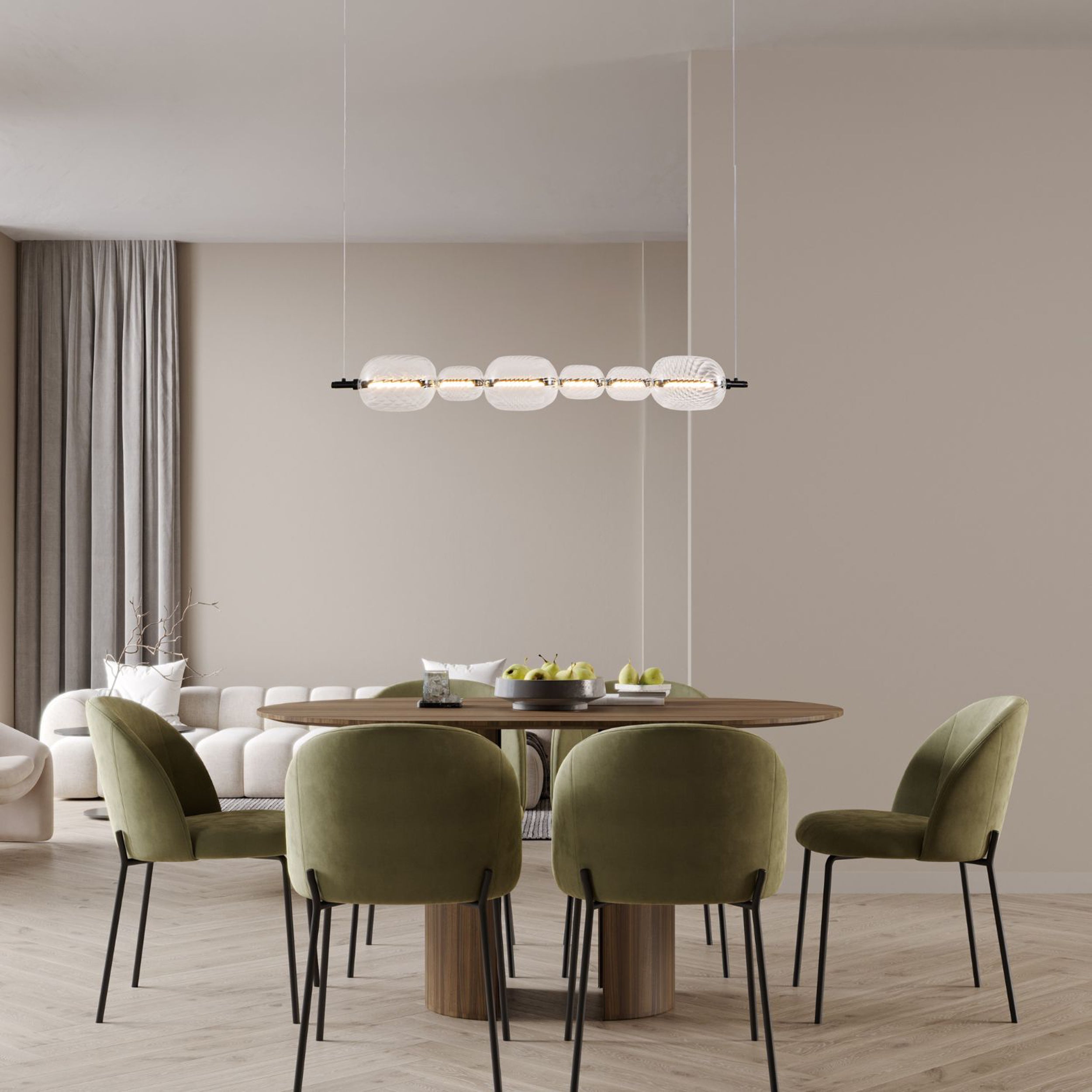 Lampa wisząca LED Playa czarna 3000K 17W z bezbarwnym kloszem pozioma