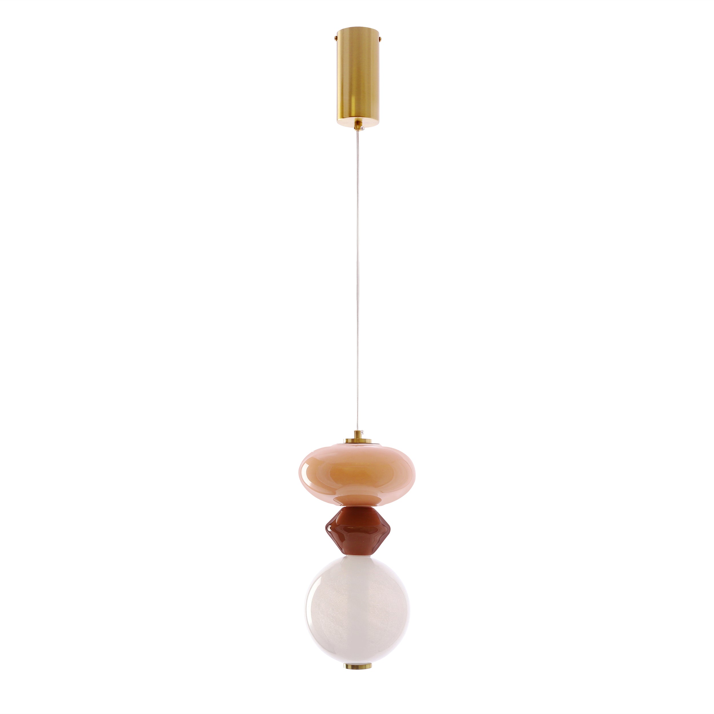 Lampa wisząca LED Flores brązowo-pomarańczowa 3000K 10W z białym kloszem
