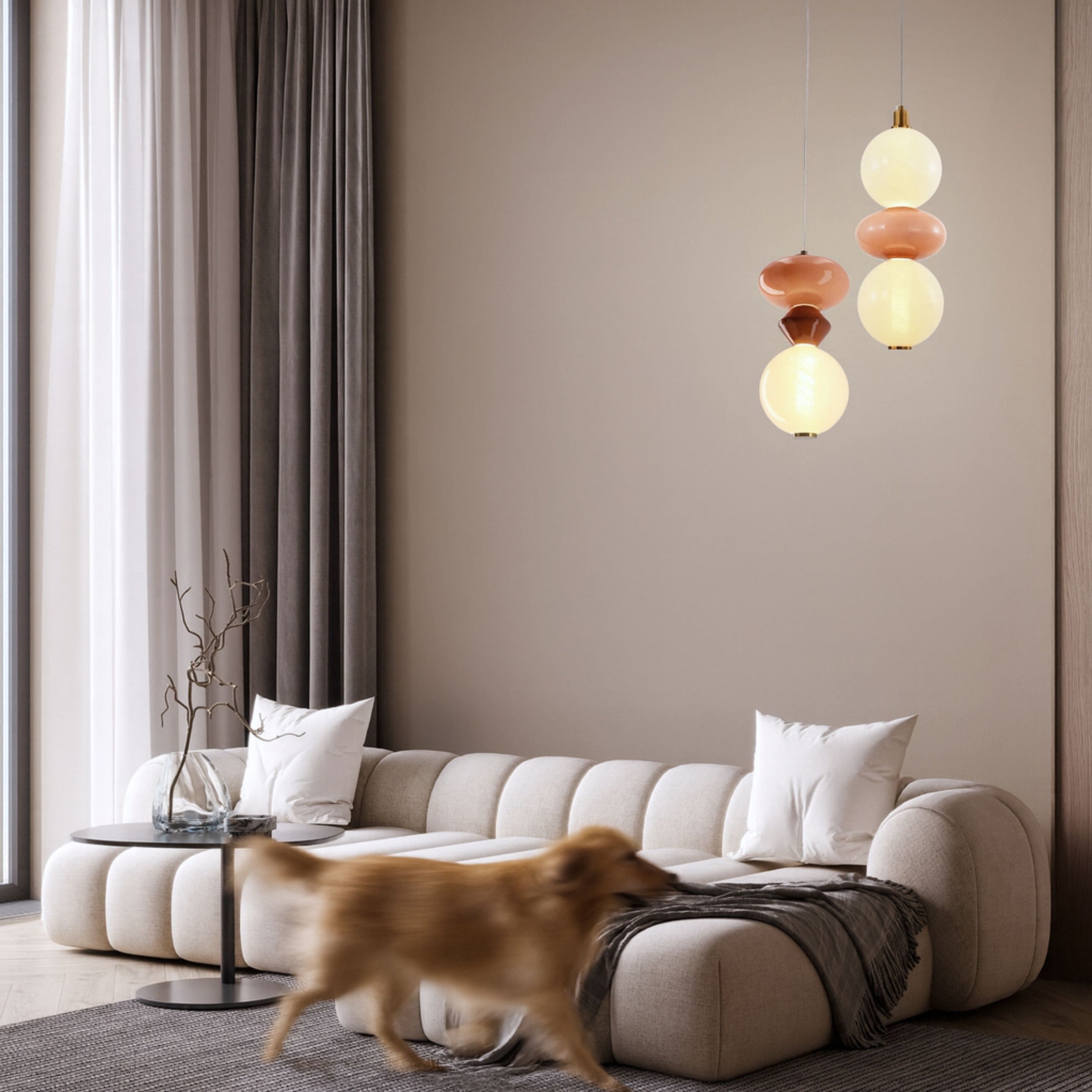 Lampa wisząca LED Flores brązowo-pomarańczowa 3000K 10W z białym kloszem
