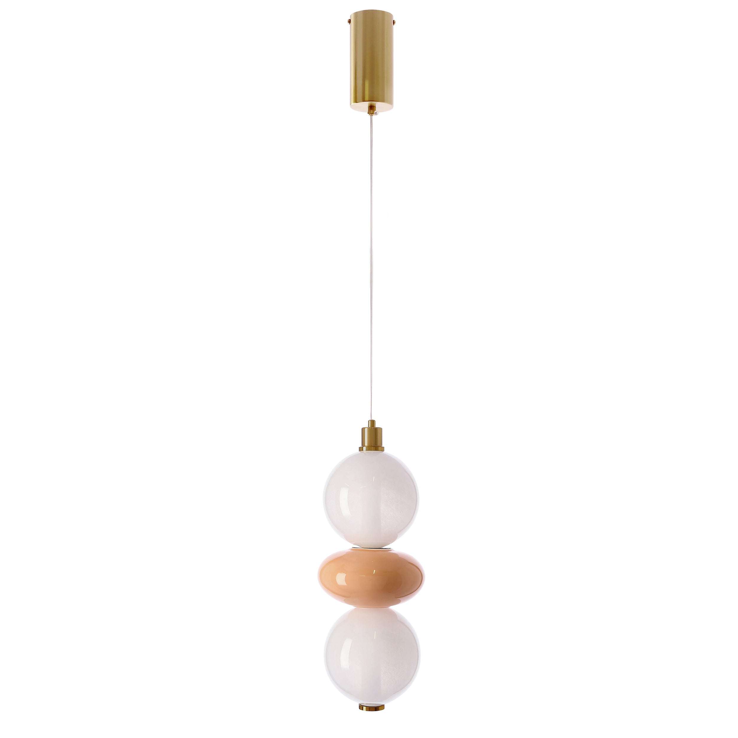 Lampa wisząca LED Flores mosiężno-brązowa 3000K 12W z białym kloszem