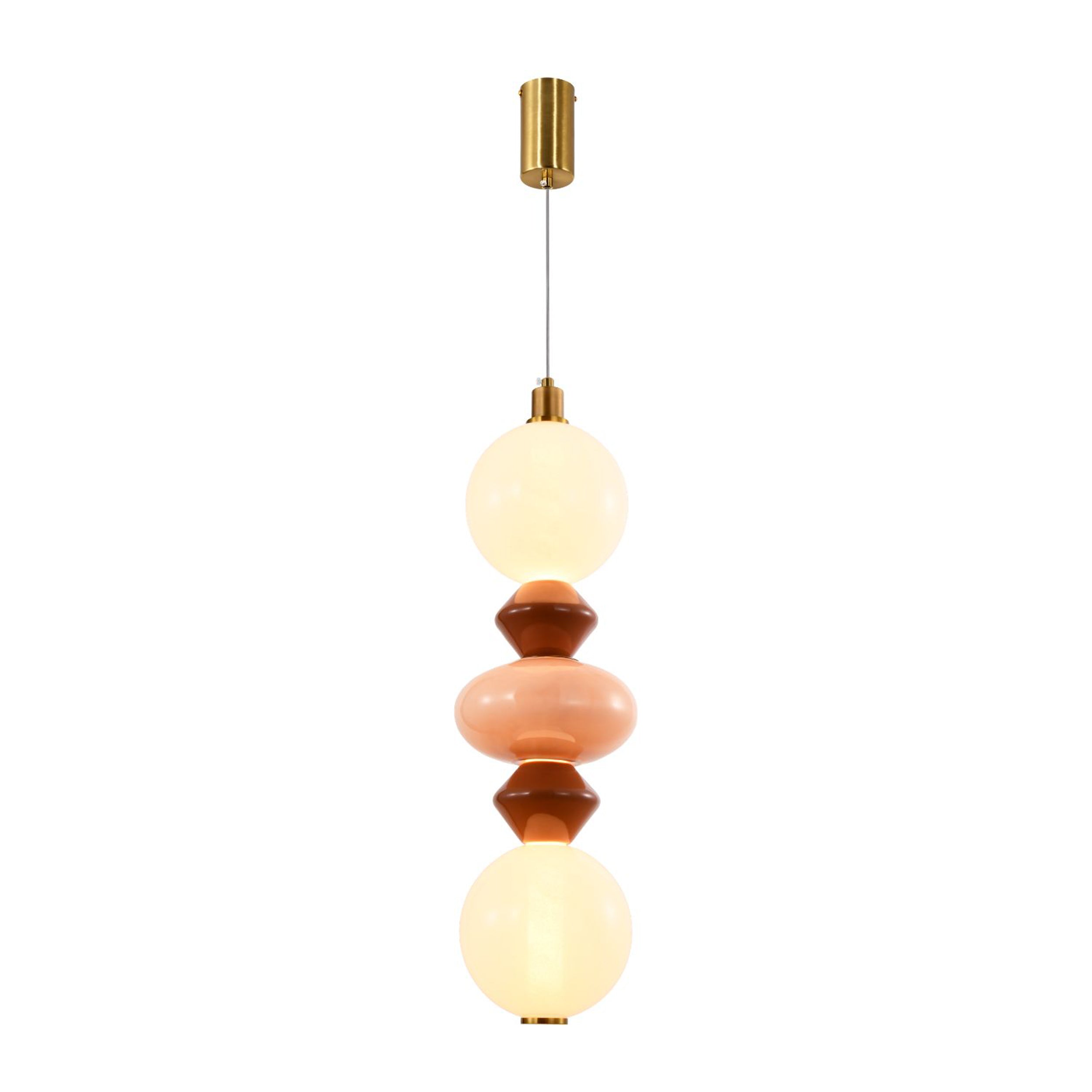Lampa wisząca LED Flores brązowo-pomarańczowa 3000K 15W z białym kloszem