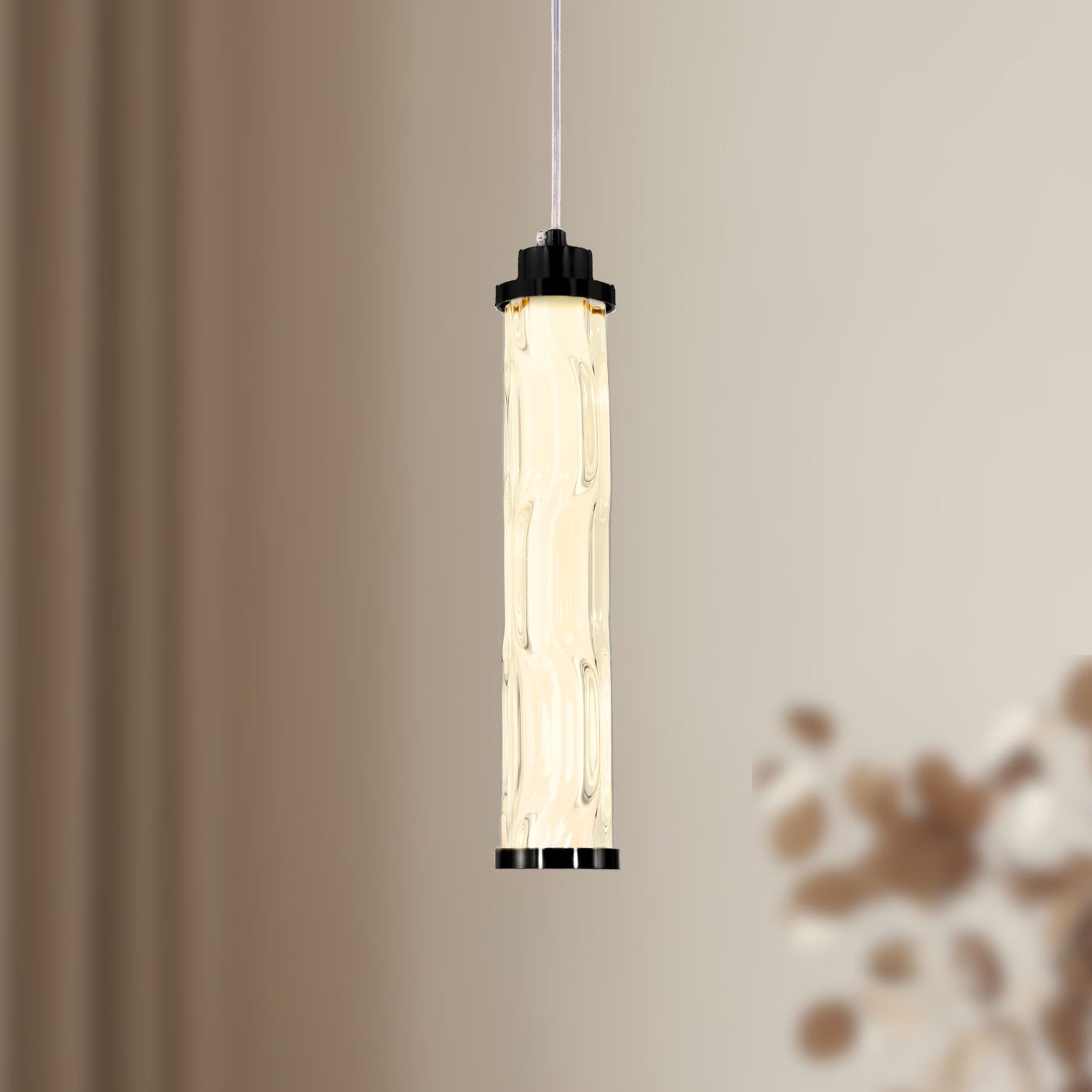 Lampa wisząca LED Corte czarna matowa 3000K 10W z bezbarwnym kloszem