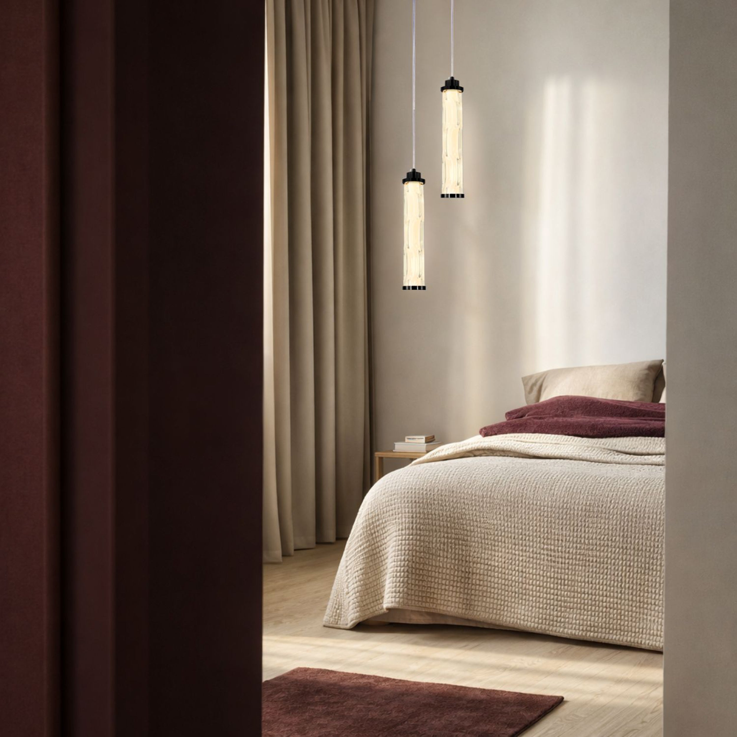 Lampa wisząca LED Corte czarna matowa 3000K 10W z bezbarwnym kloszem