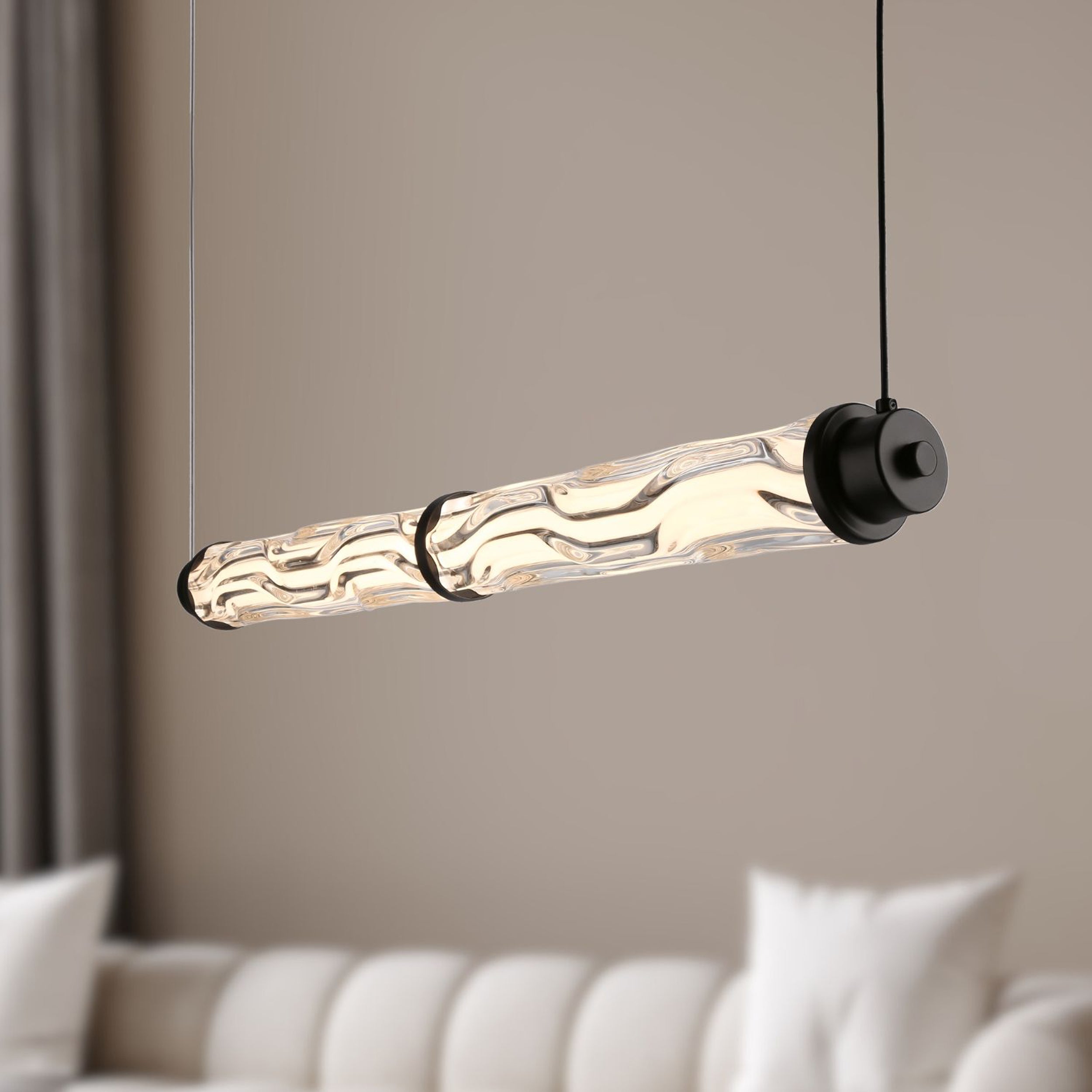 Lampa wisząca LED Corte czarna matowa 3000K 18W z bezbarwnym kloszem