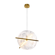 Lampa wisząca LED Relax mosiężna okrągła 3000K 15W z białym kloszem