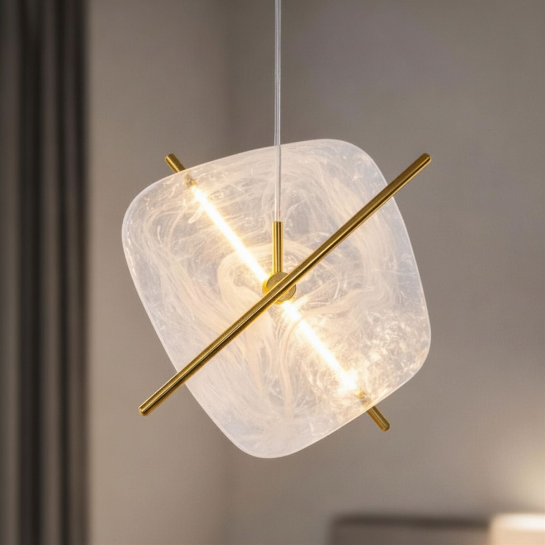 Lampa wisząca LED Relax brązowa kwadratowa 3000K 15W z białym kloszem