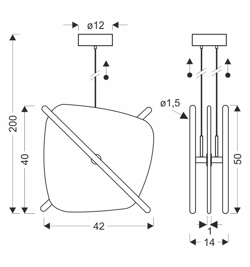 Lampa wisząca LED Relax brązowa kwadratowa 3000K 15W z białym kloszem