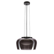 Lampa wisząca Insieme 38 czarna GX53 10W z dymiono-białym kloszem
