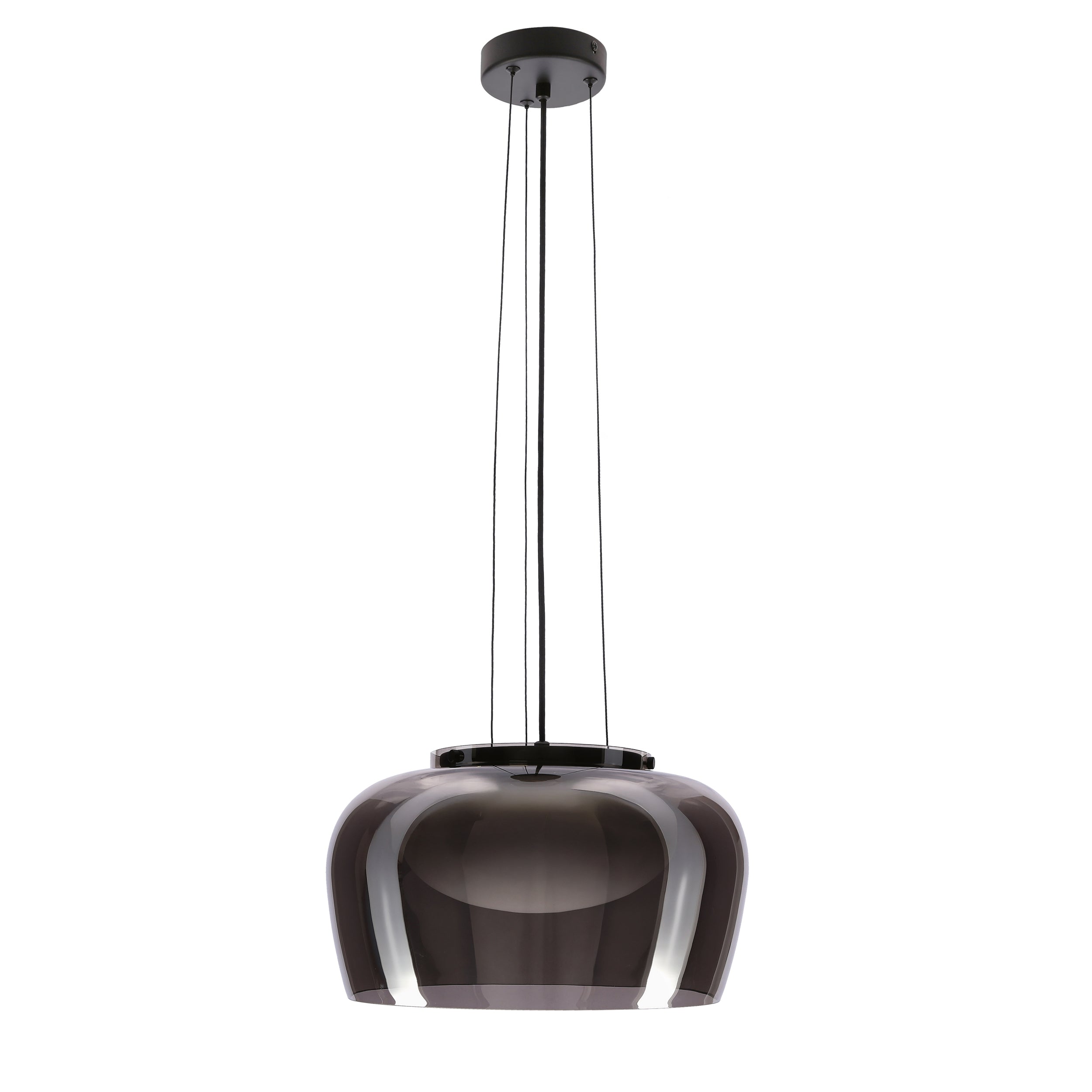 Lampa wisząca Insieme 38 czarna GX53 10W z dymiono-białym kloszem