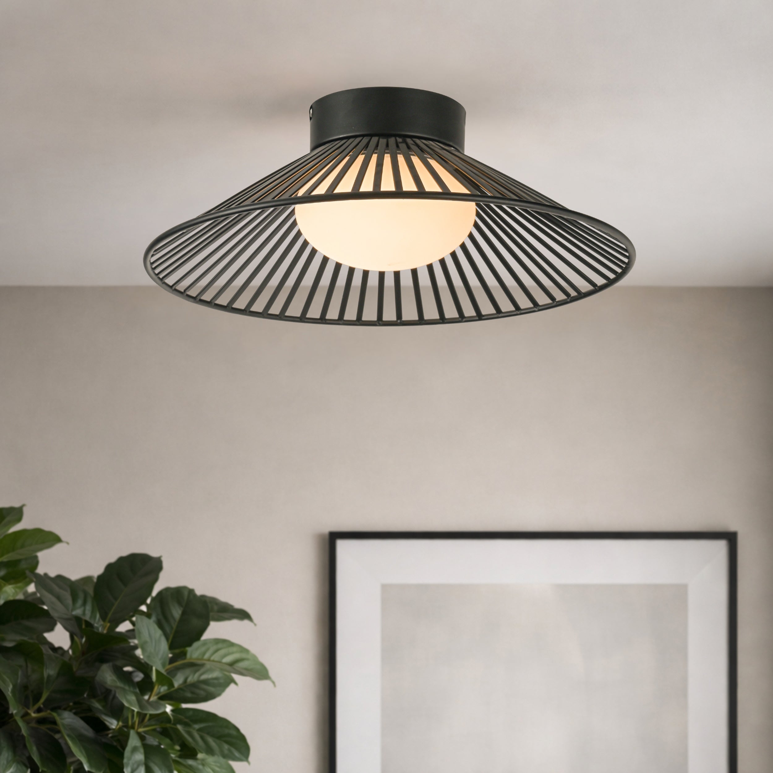 Lampa sufitowa Sonte 40 czarna GX53 10W z białym kloszem