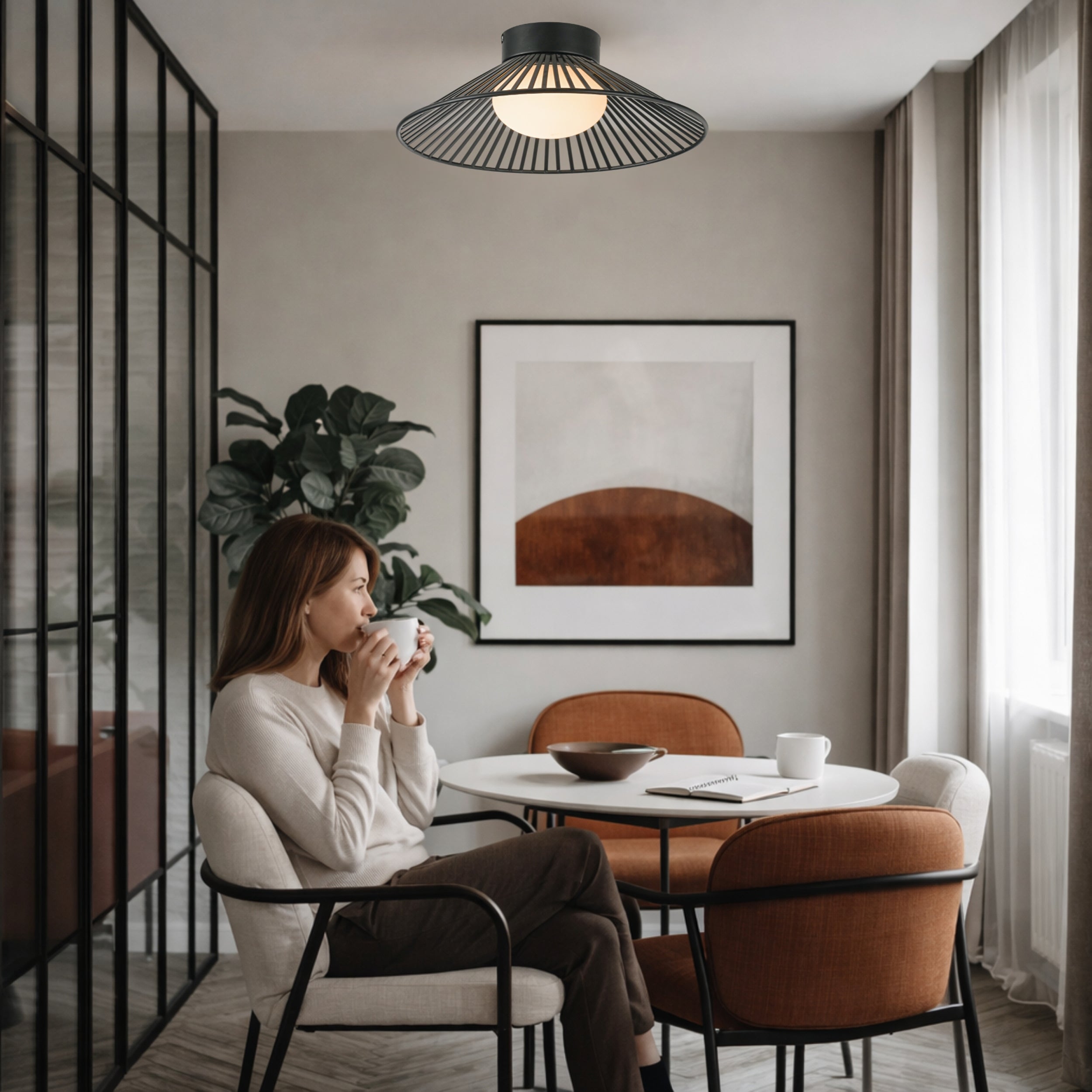 Lampa sufitowa Sonte 40 czarna GX53 10W z białym kloszem