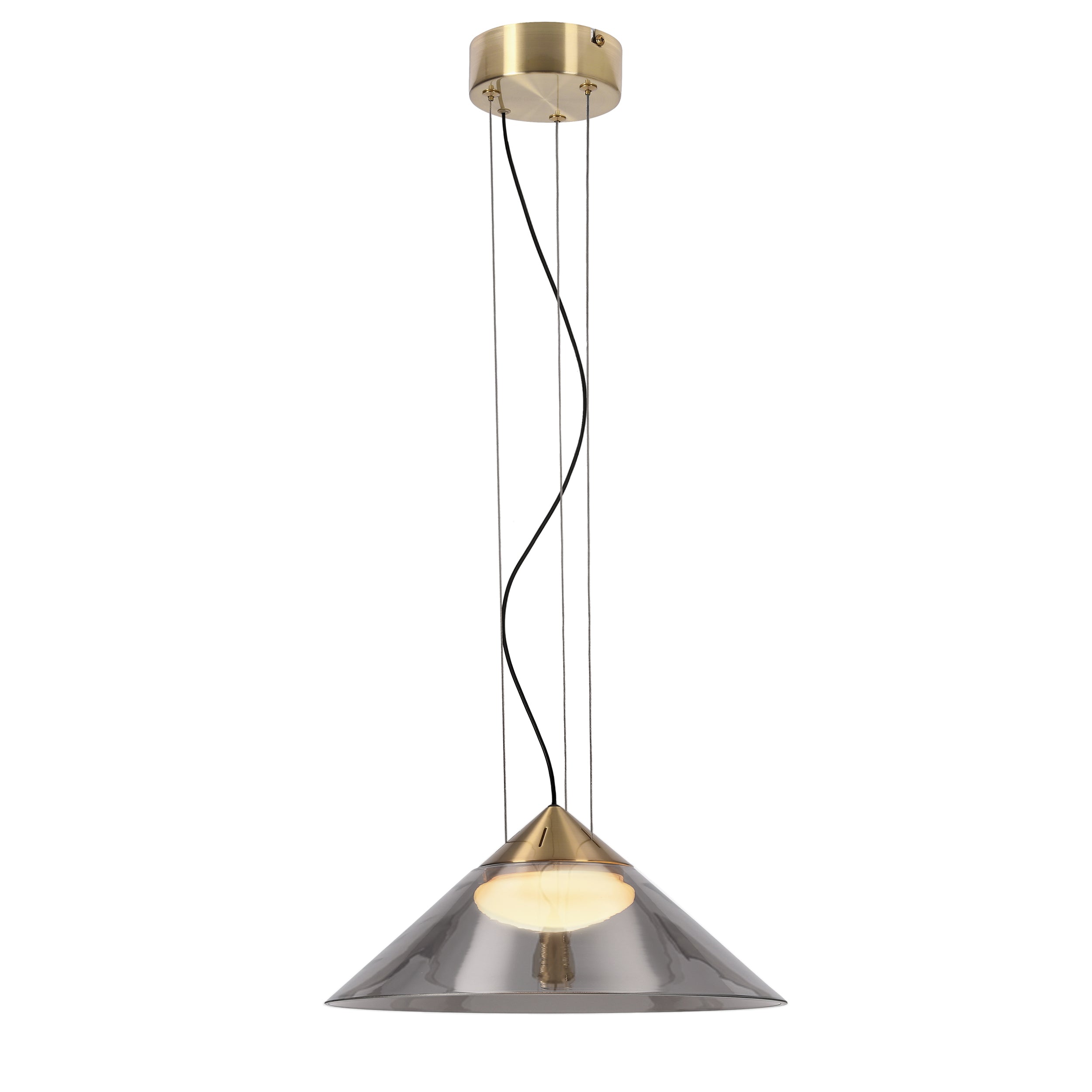 Lampa wisząca Presto 34 złota GX53 10W z dymiono-białym kloszem