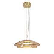 Lampa wisząca Ombre 34 złota GX53 10W z bursztynowo-białym kloszem