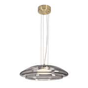 Lampa wisząca Ombre 42 złota GX53 10W z dymiono-białym kloszem