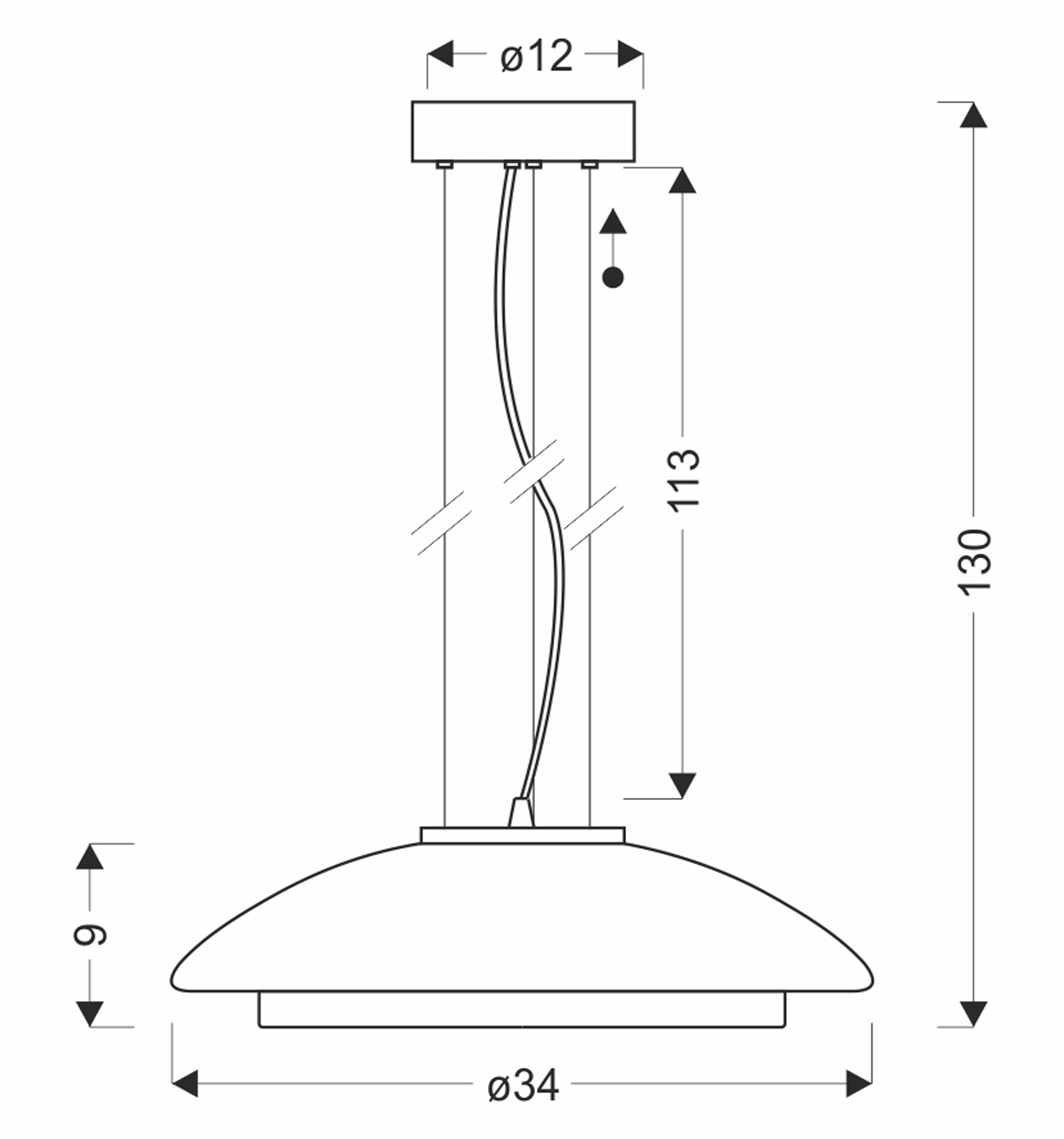 Lampa wisząca Ombre 34 złota GX53 10W z dymiono-białym kloszem