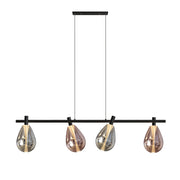 Lampa wisząca Denso czarna G9 4x5W z dymiono-miedzianym kloszem