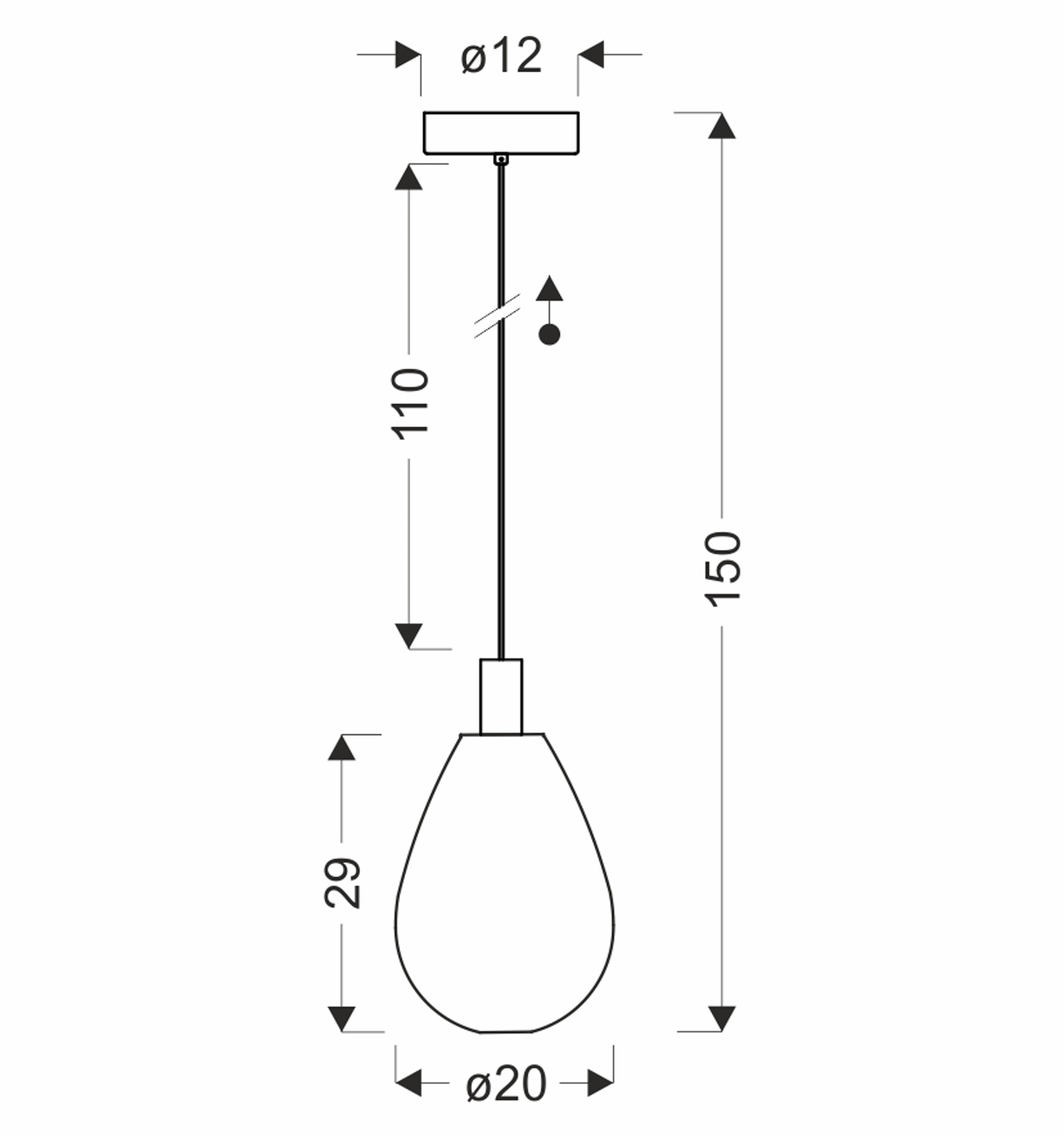 Lampa wisząca Denso 20 czarna G9 5W z dymionym kloszem