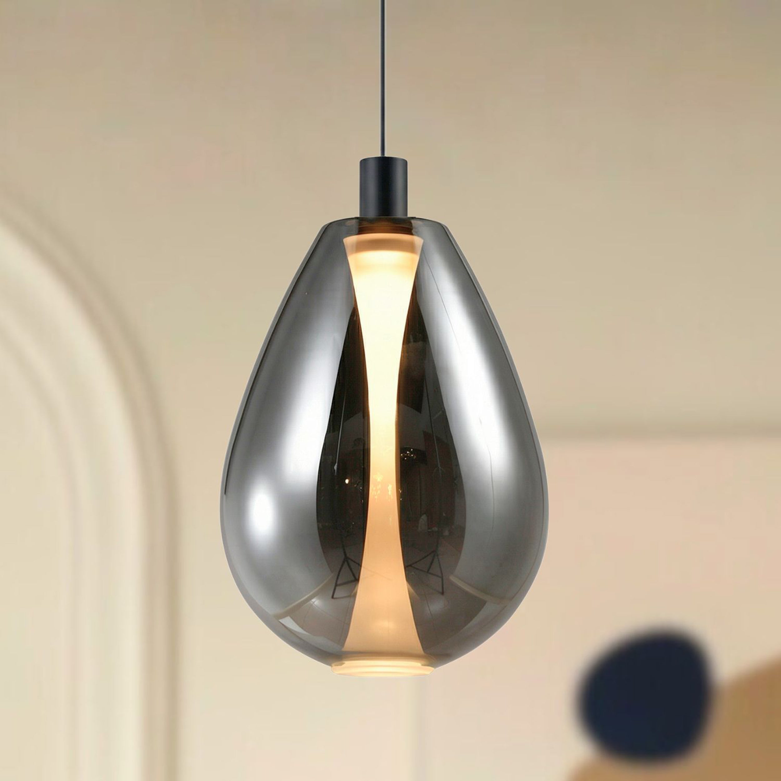 Lampa wisząca Denso 30 czarna GU10 10W z dymionym kloszem