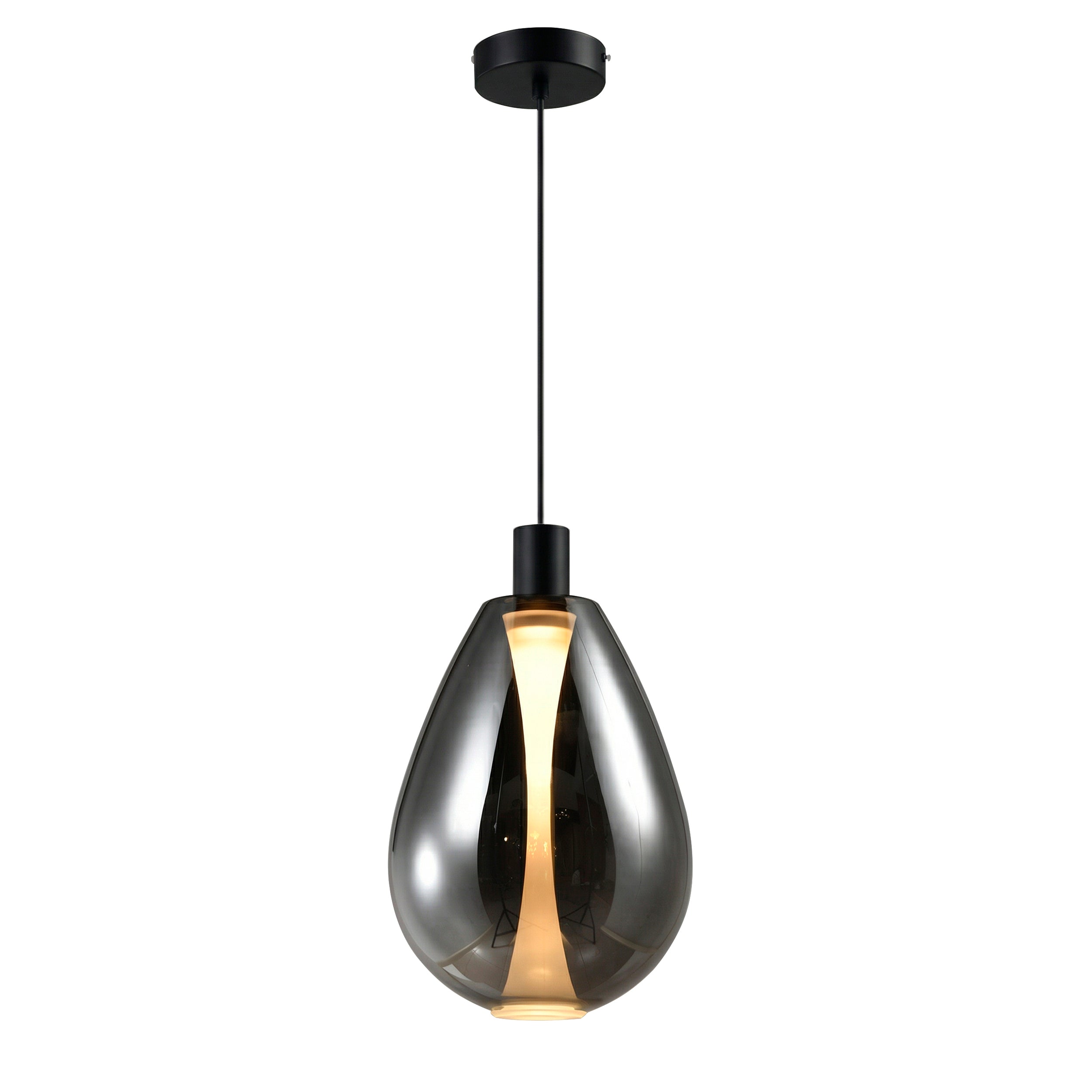 Lampa wisząca Denso 30 czarna GU10 10W z dymionym kloszem