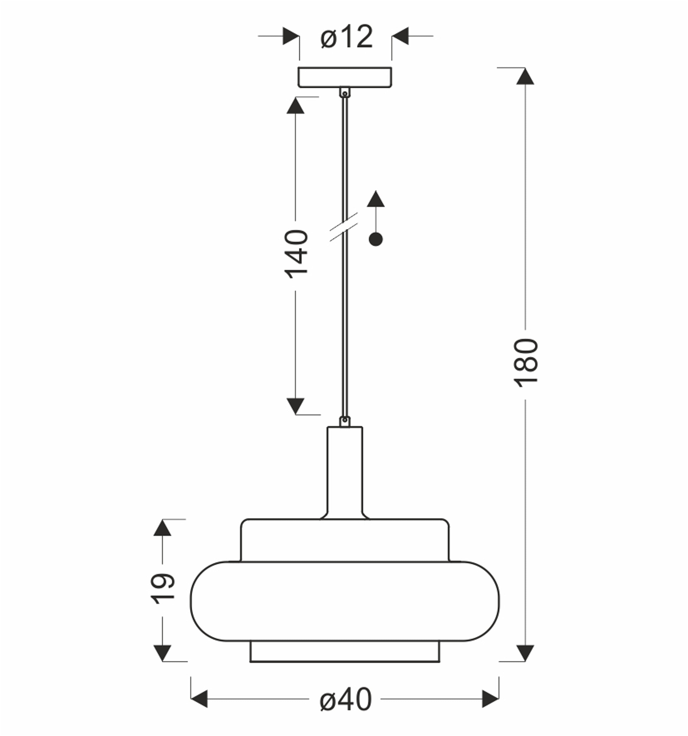 Lampa wisząca Brizi czarna E27 40W z bursztynowym mrożonym kloszem
