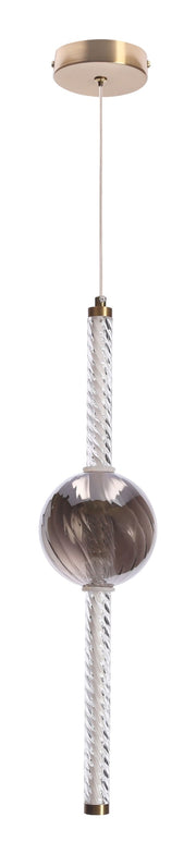 Lampa wisząca LED Kelly złota z dymionym kloszem