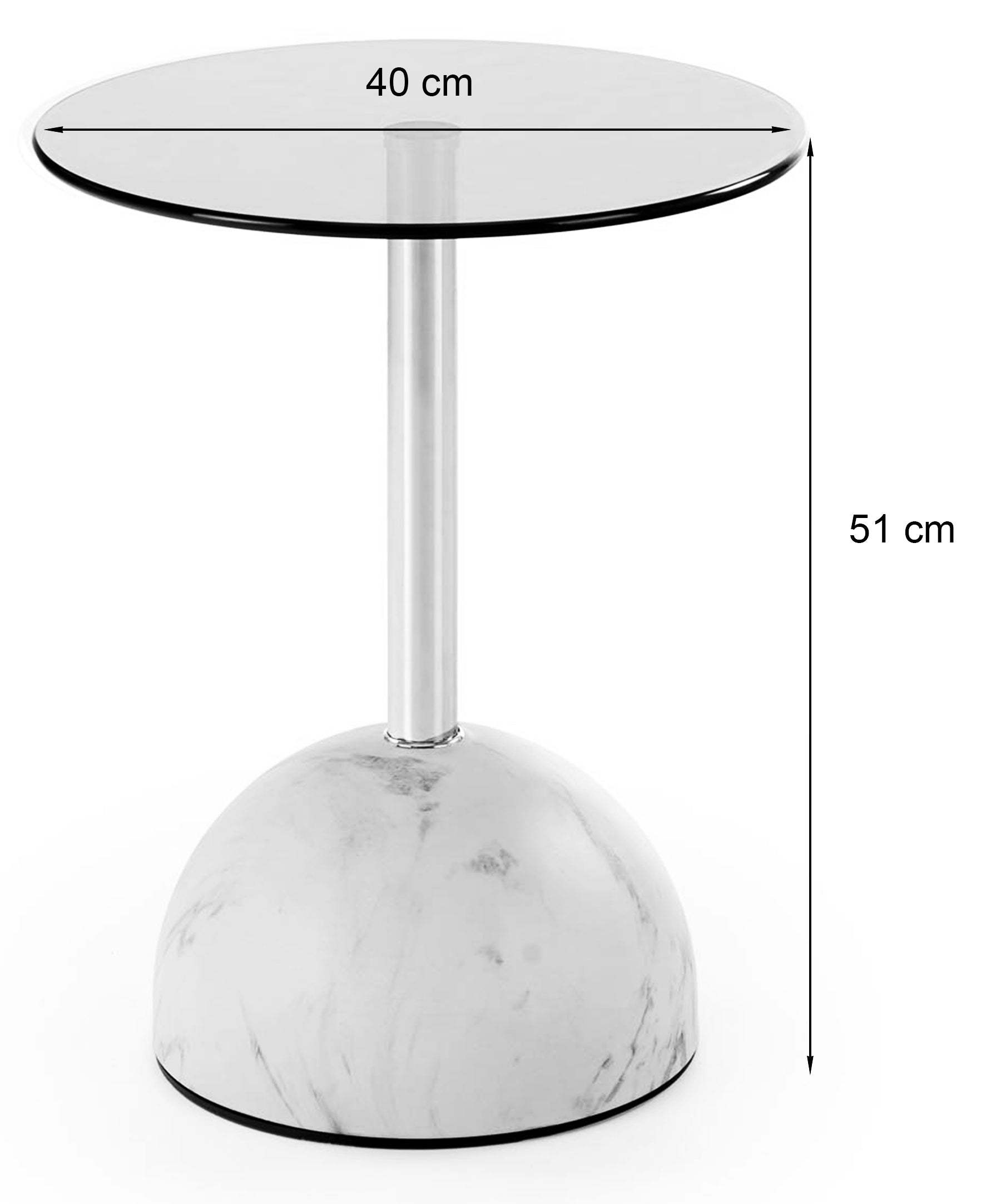 Stolik kawowy Calvane okrągły 40 cm brązowy/beżowy marmur
