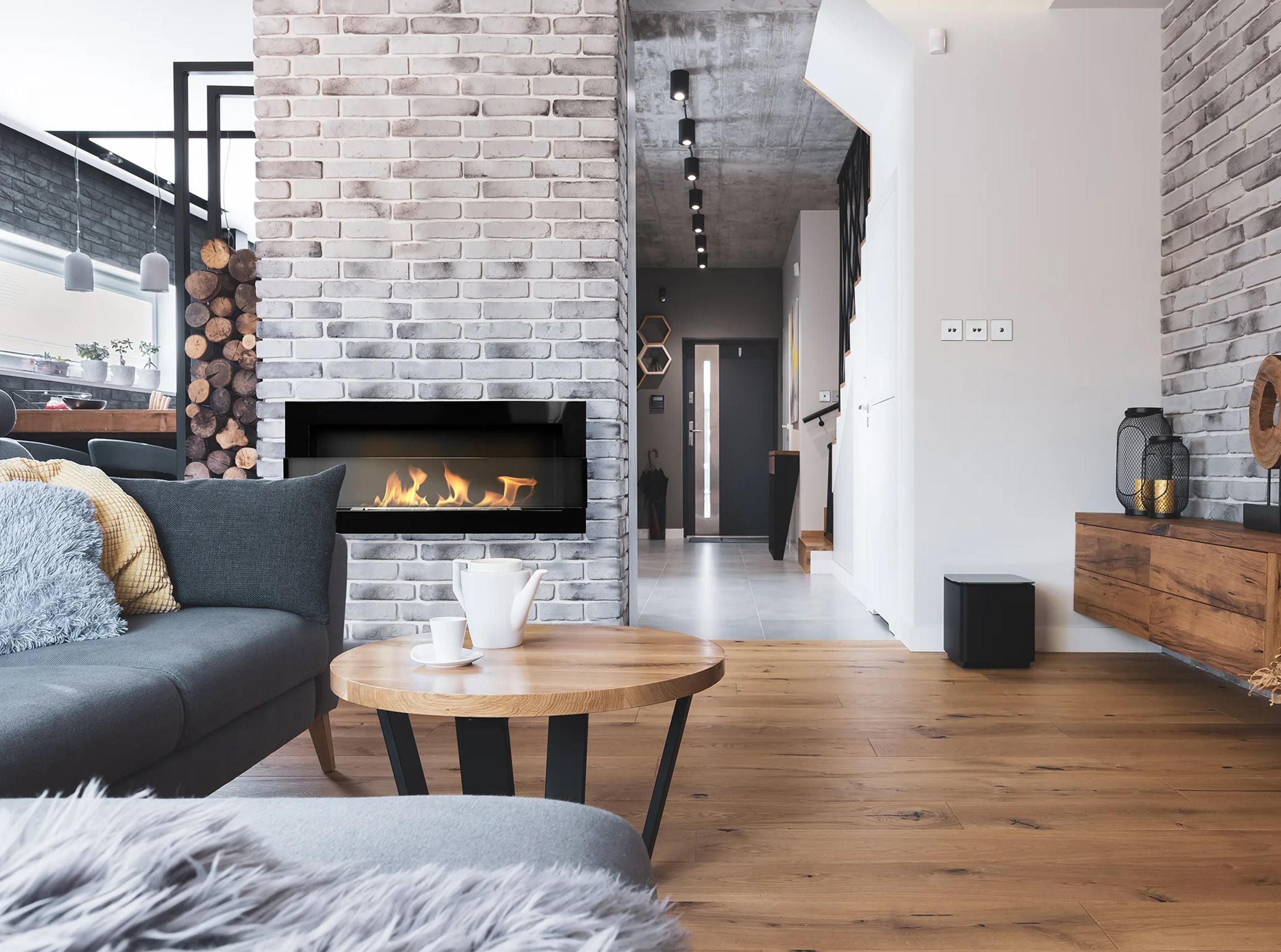 Biokominek Maltern 90x40 cm z szybą czarny połysk z certyfikatem TÜV