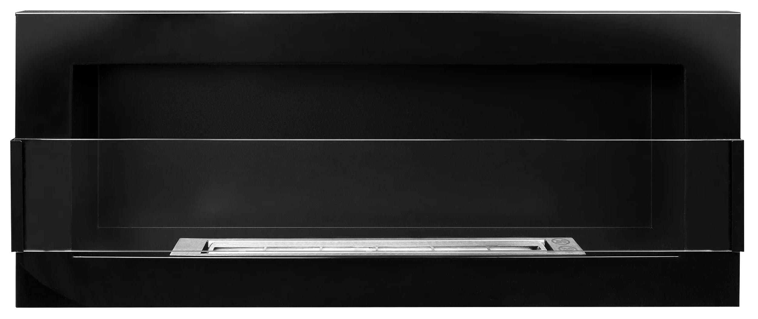 Biokominek Maltern 90x40 cm z szybą czarny połysk z certyfikatem TÜV