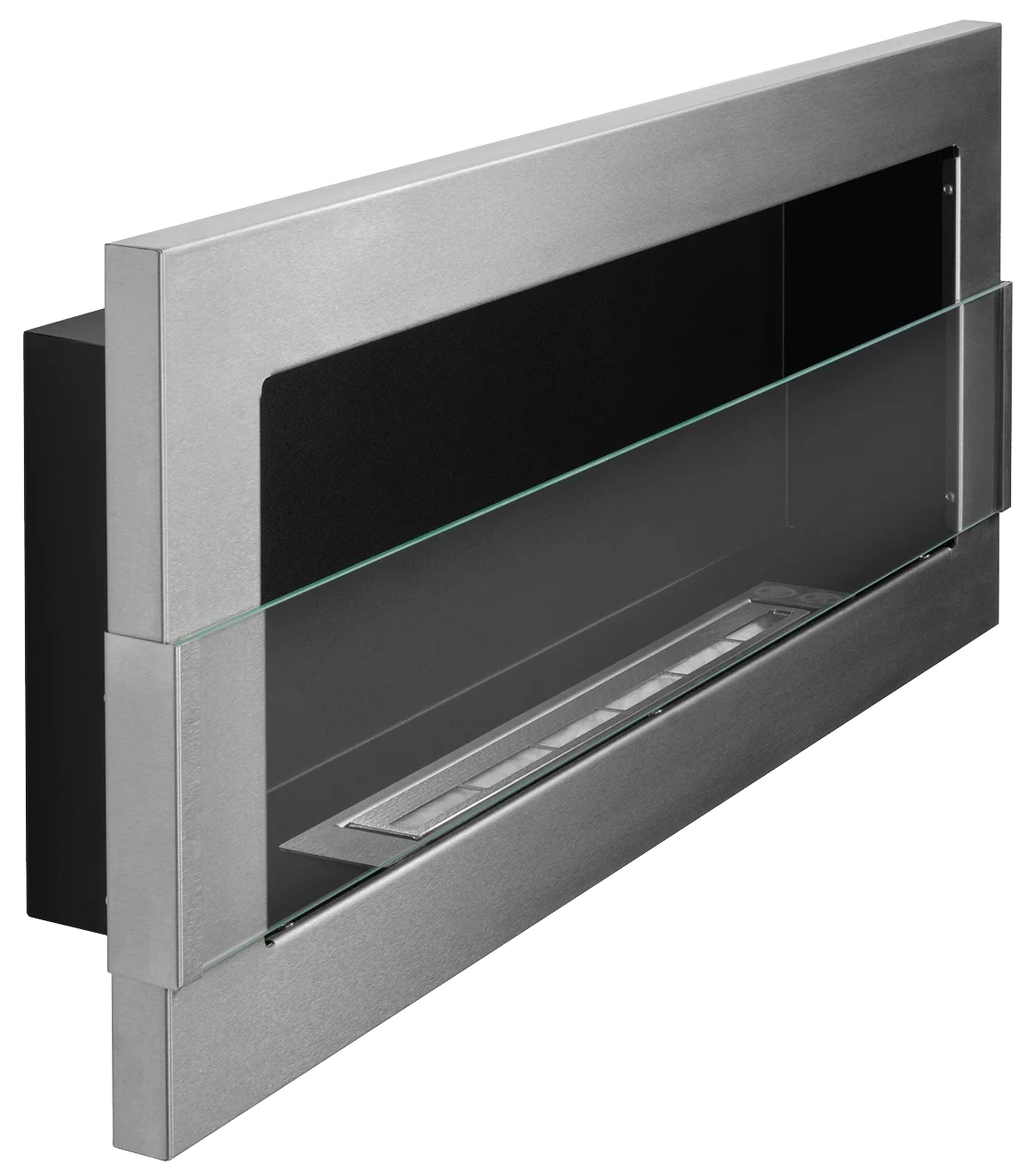 Biokominek Maltern 90x40 cm z szybą INOX srebrny z certyfikatem TÜV