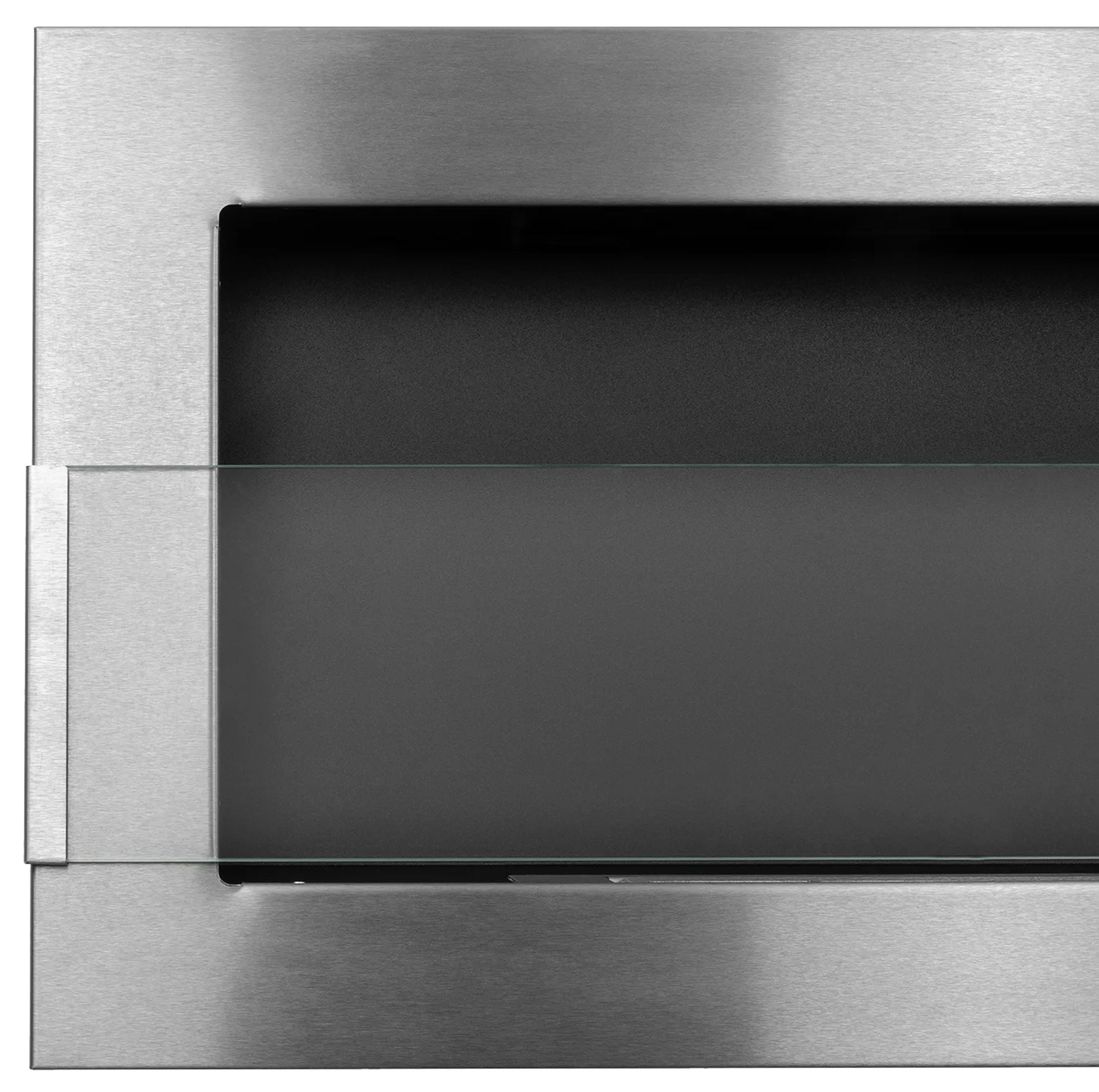Biokominek Maltern 90x40 cm z szybą INOX srebrny z certyfikatem TÜV