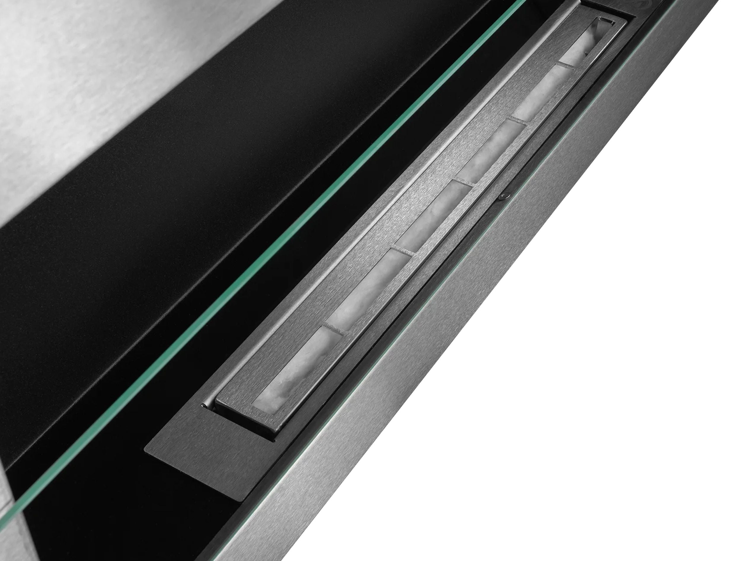 Biokominek Maltern 90x40 cm z szybą INOX srebrny z certyfikatem TÜV