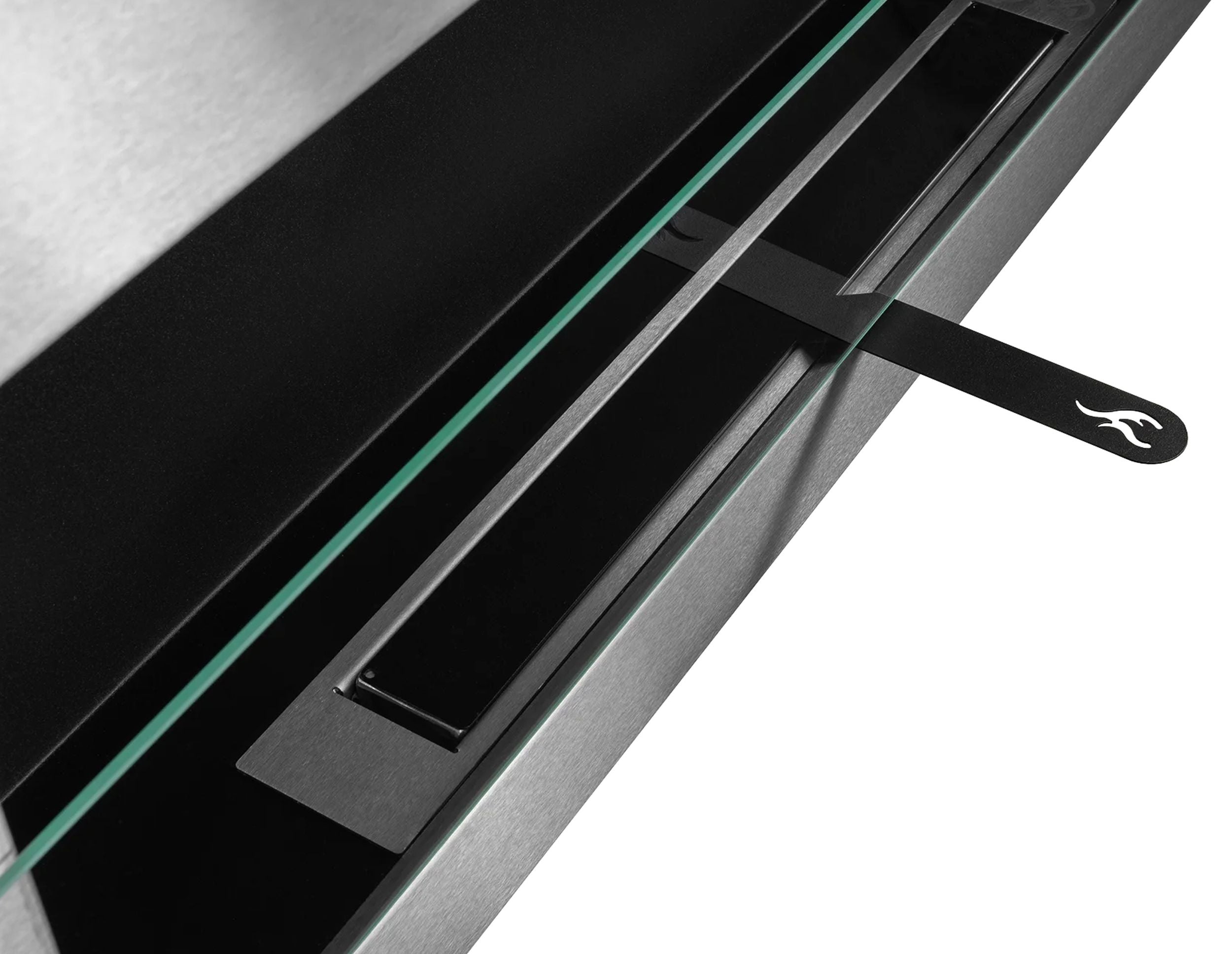 Biokominek Maltern 90x40 cm z szybą INOX srebrny z certyfikatem TÜV