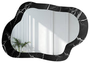 Lustro ścienne Marble Griso 80x56 cm motyw czarno-srebrnego marmuru