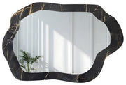 Lustro ścienne Marble Verdi 80x53 cm motyw czarno-złotego marmuru