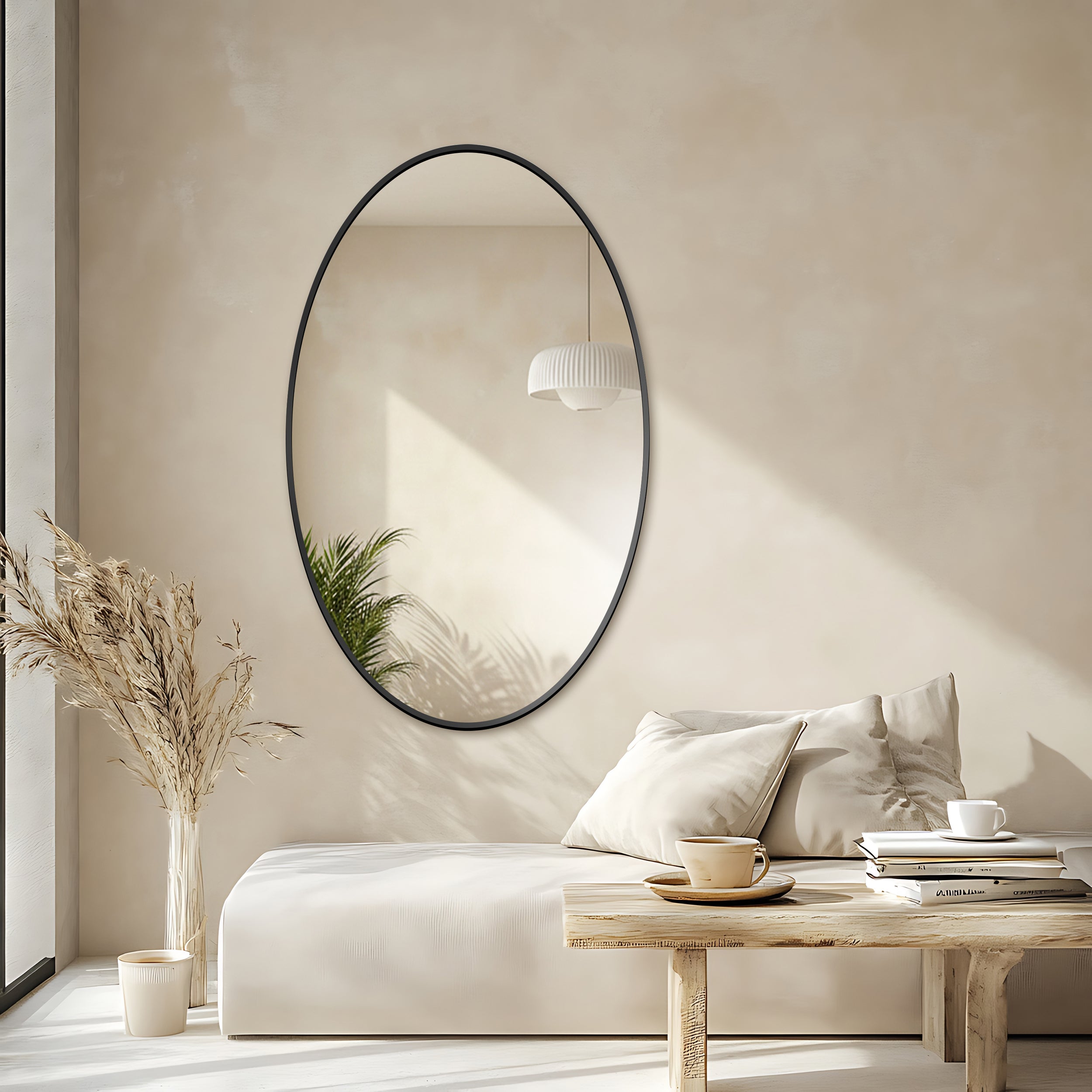 Lustro ścienne Eliza 50x100 cm w czarnej ramie slim