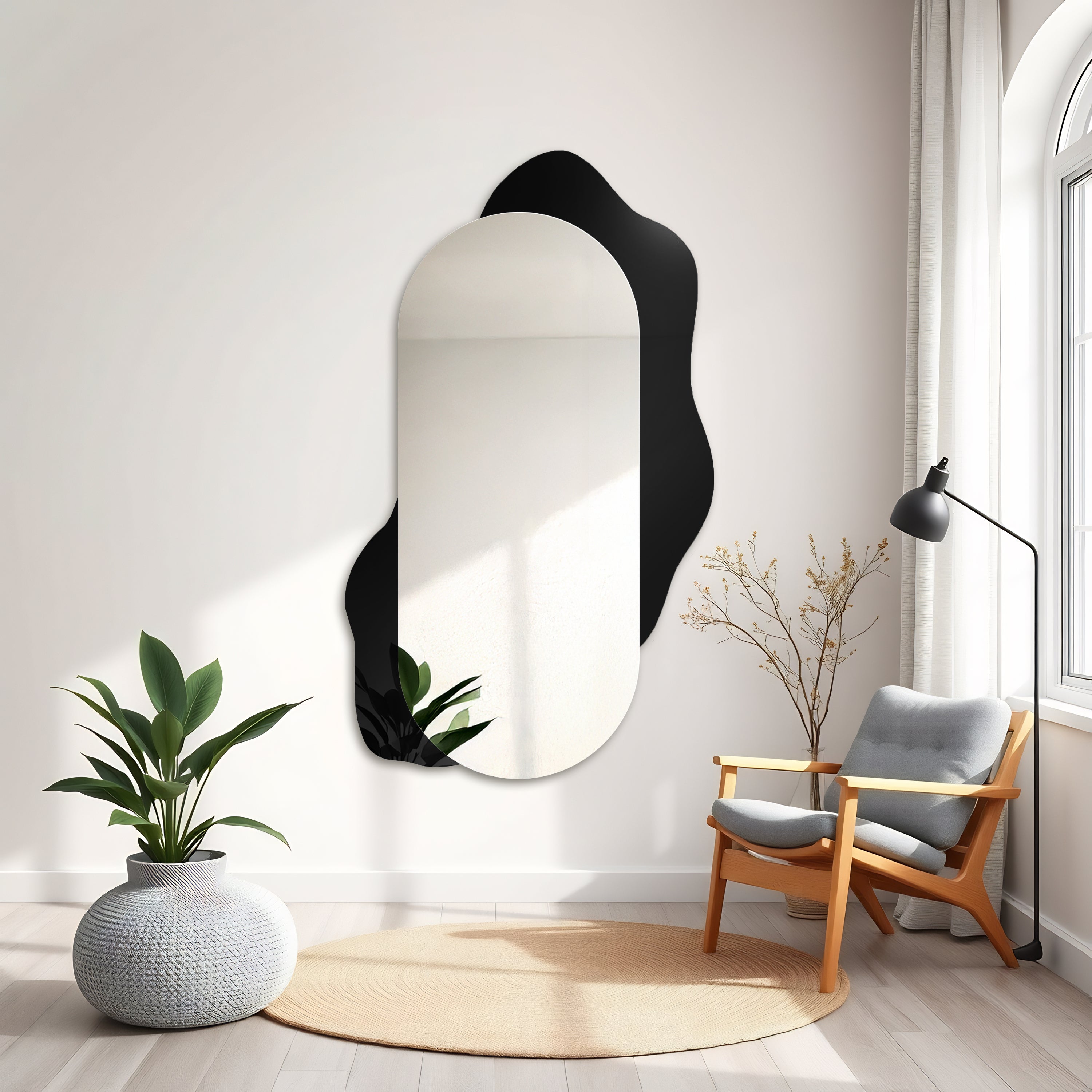 Lustro ścienne Kleks 120x70 cm na czarnej plamie
