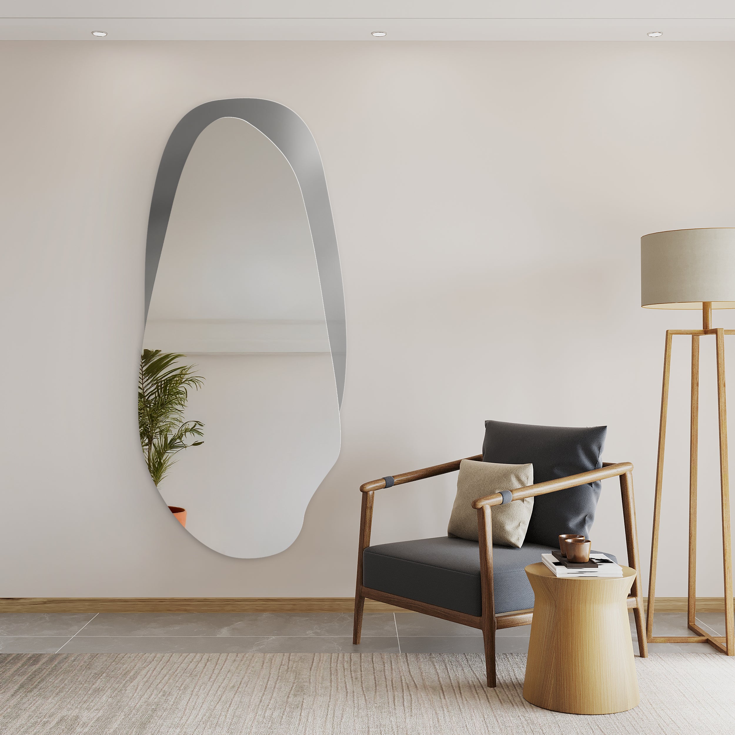Lustro ścienne Fusion 154x70 cm na grafitowym antisolu