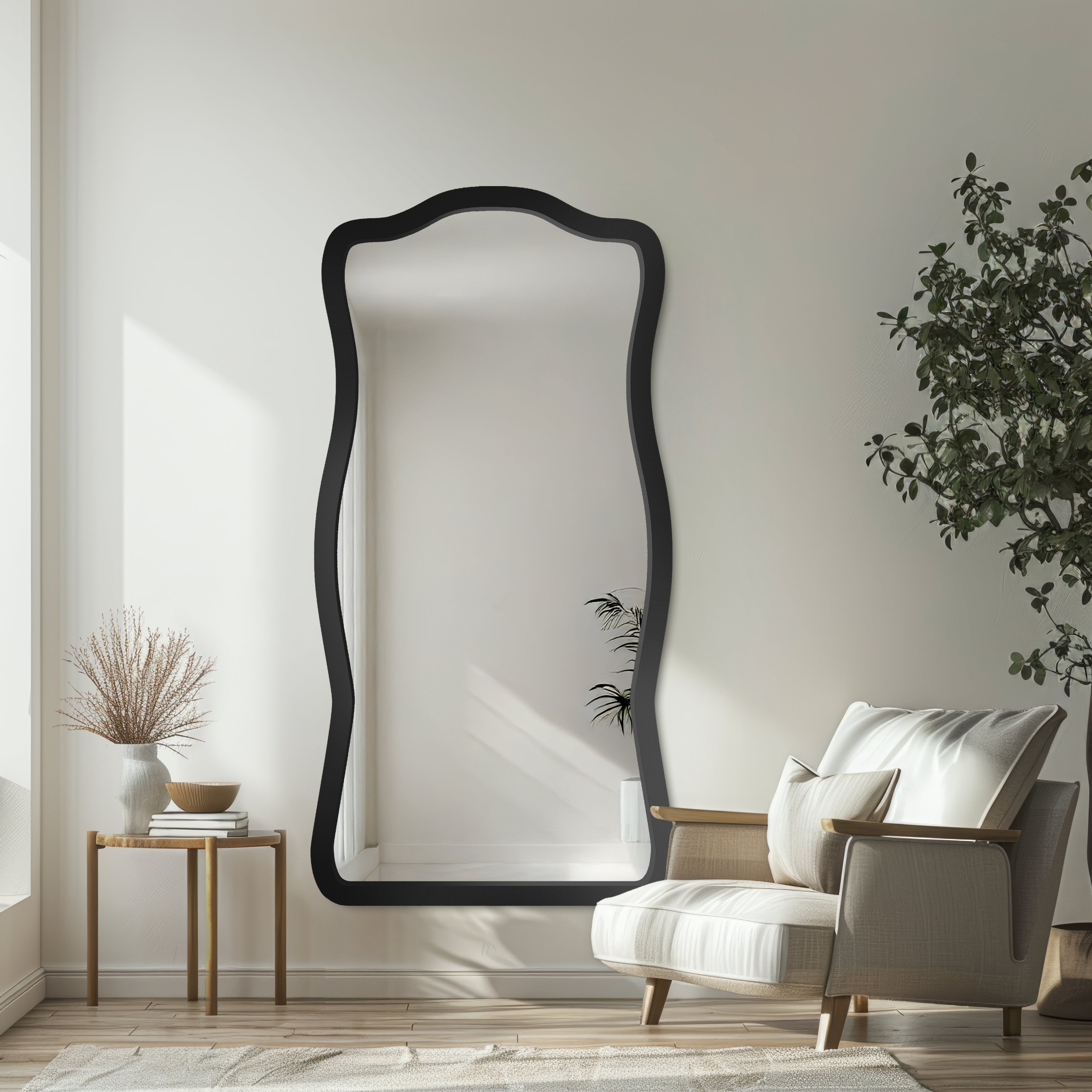 Lustro ścienne Tutti 180x90 cm w czarnej ramie