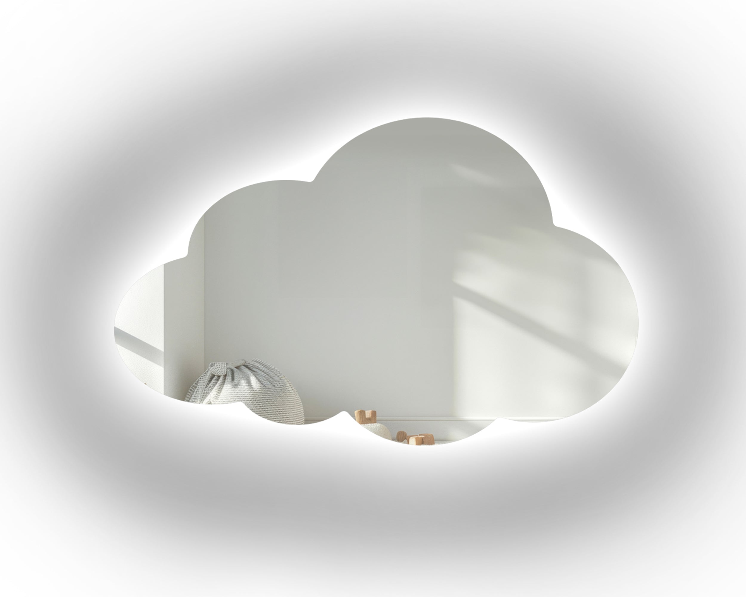 Lustro ścienne Cloud LED 80x50 cm w kształcie chmurki