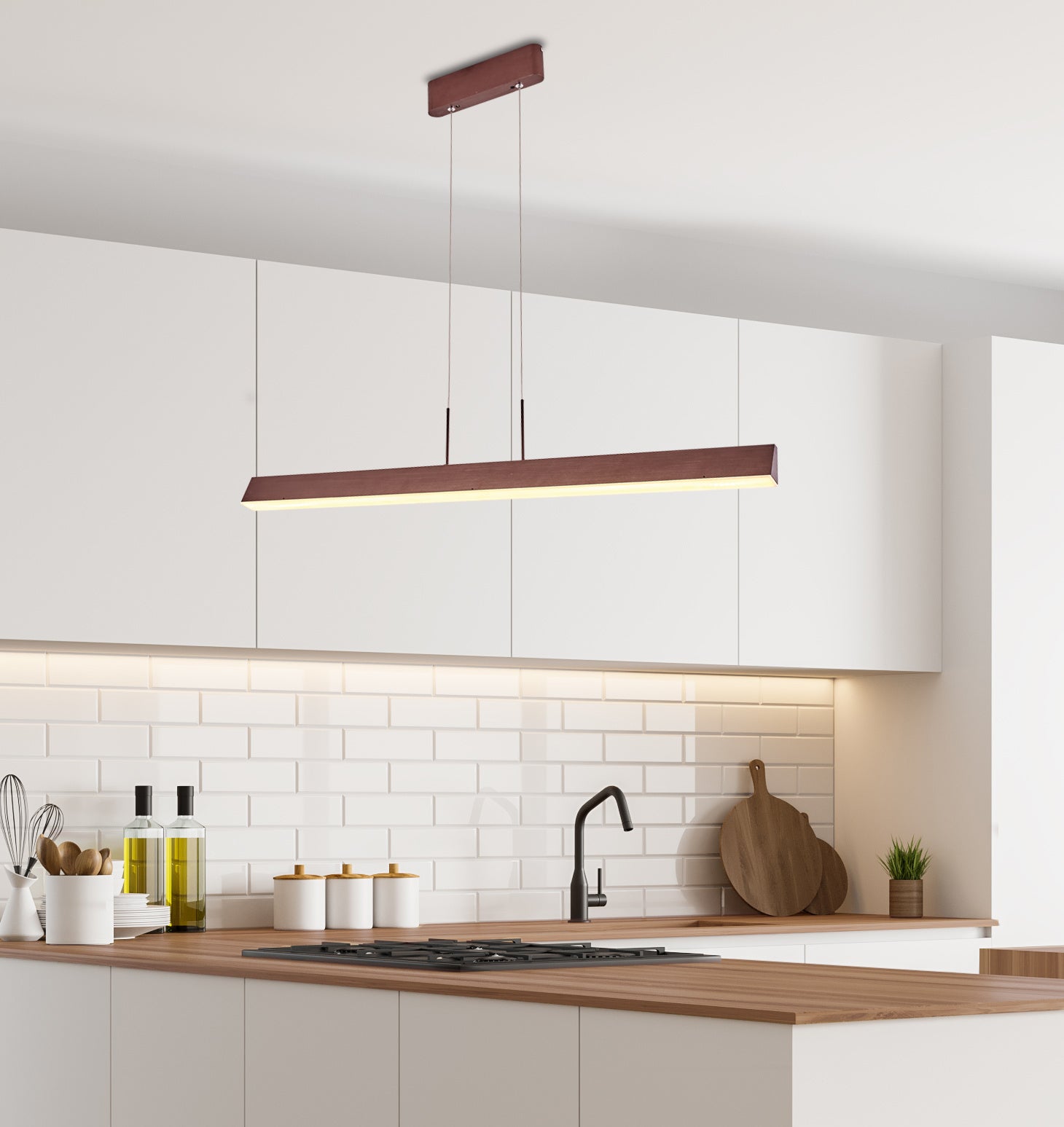 Lampa wisząca LED Coconut 100x8 brązowa 4000K 28W