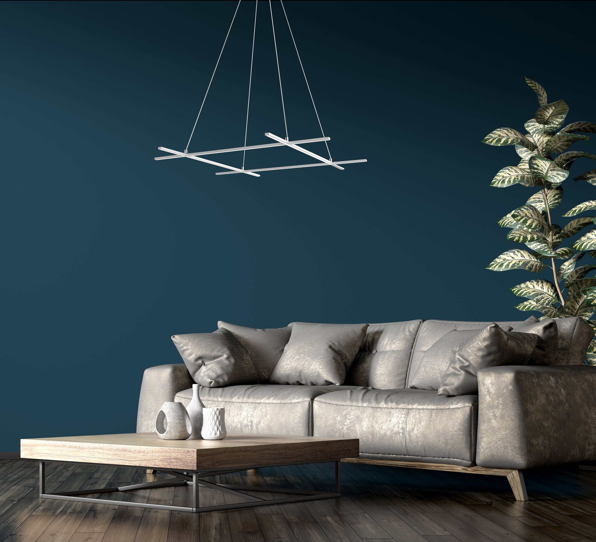 Lampa wisząca LED Andros 70x70 srebrna 4000K 40W