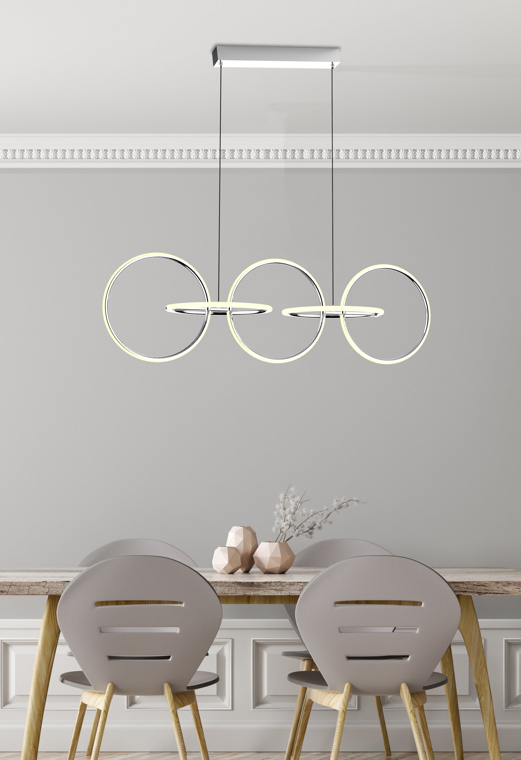 Lampa wisząca LED Kos 114x35 chromowa 4000K 60W