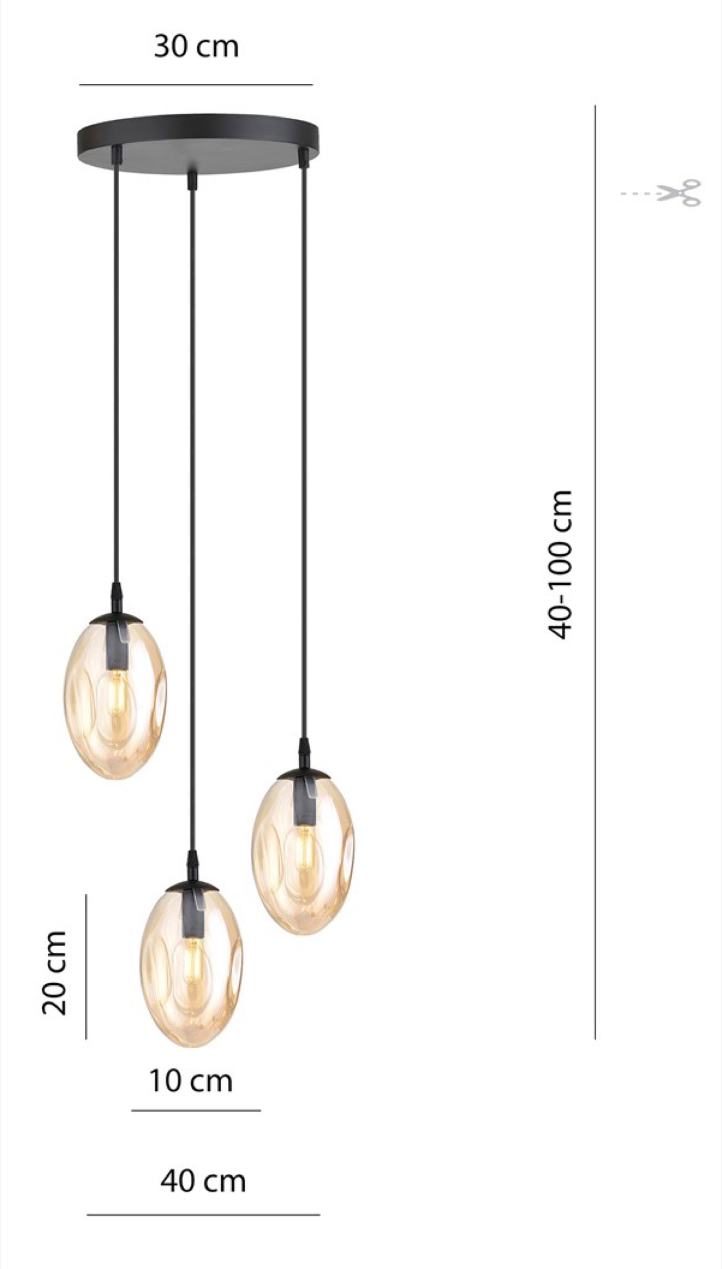 Lampa sufitowa Astral x3 czarno-beżowa
