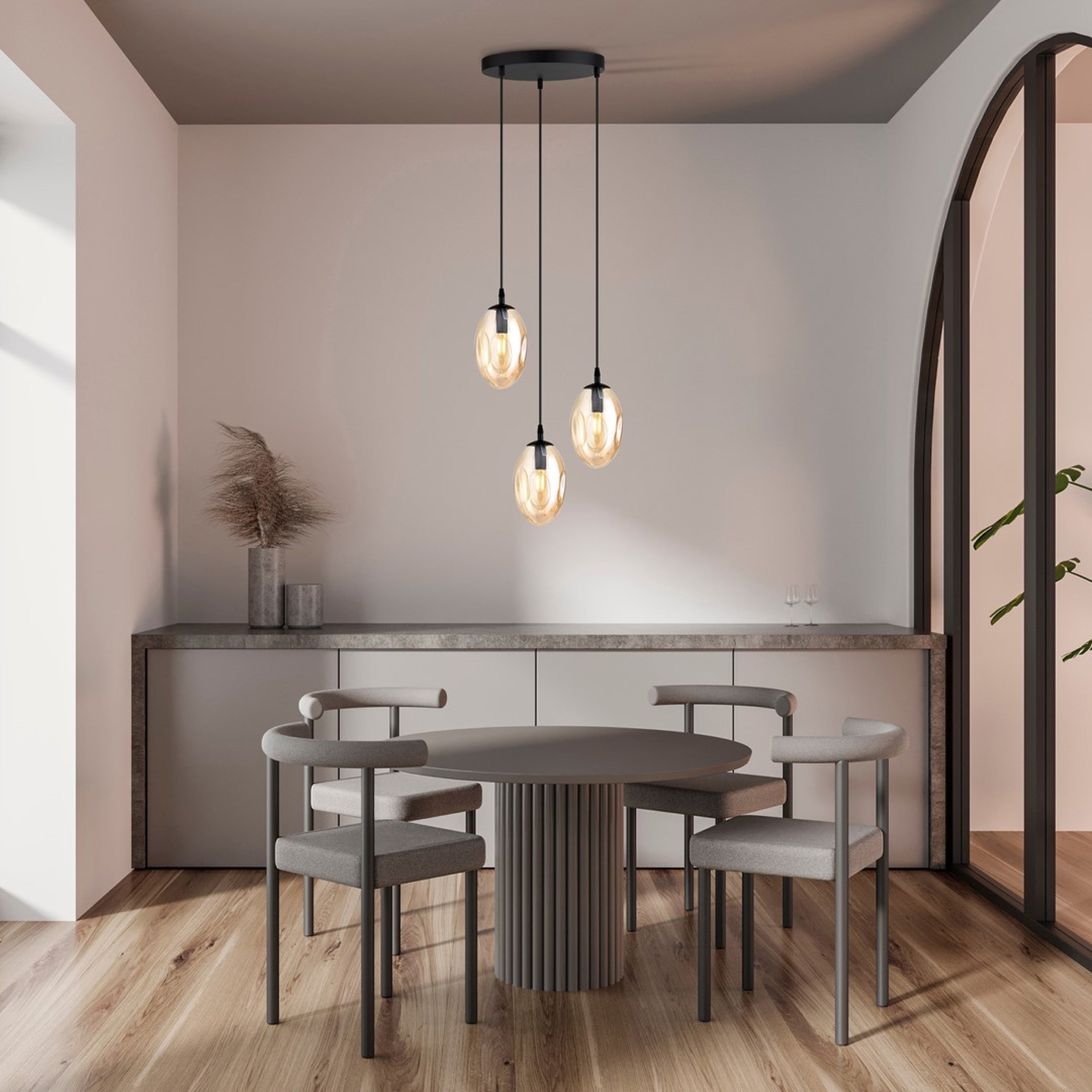 Lampa sufitowa Astral x3 czarno-beżowa