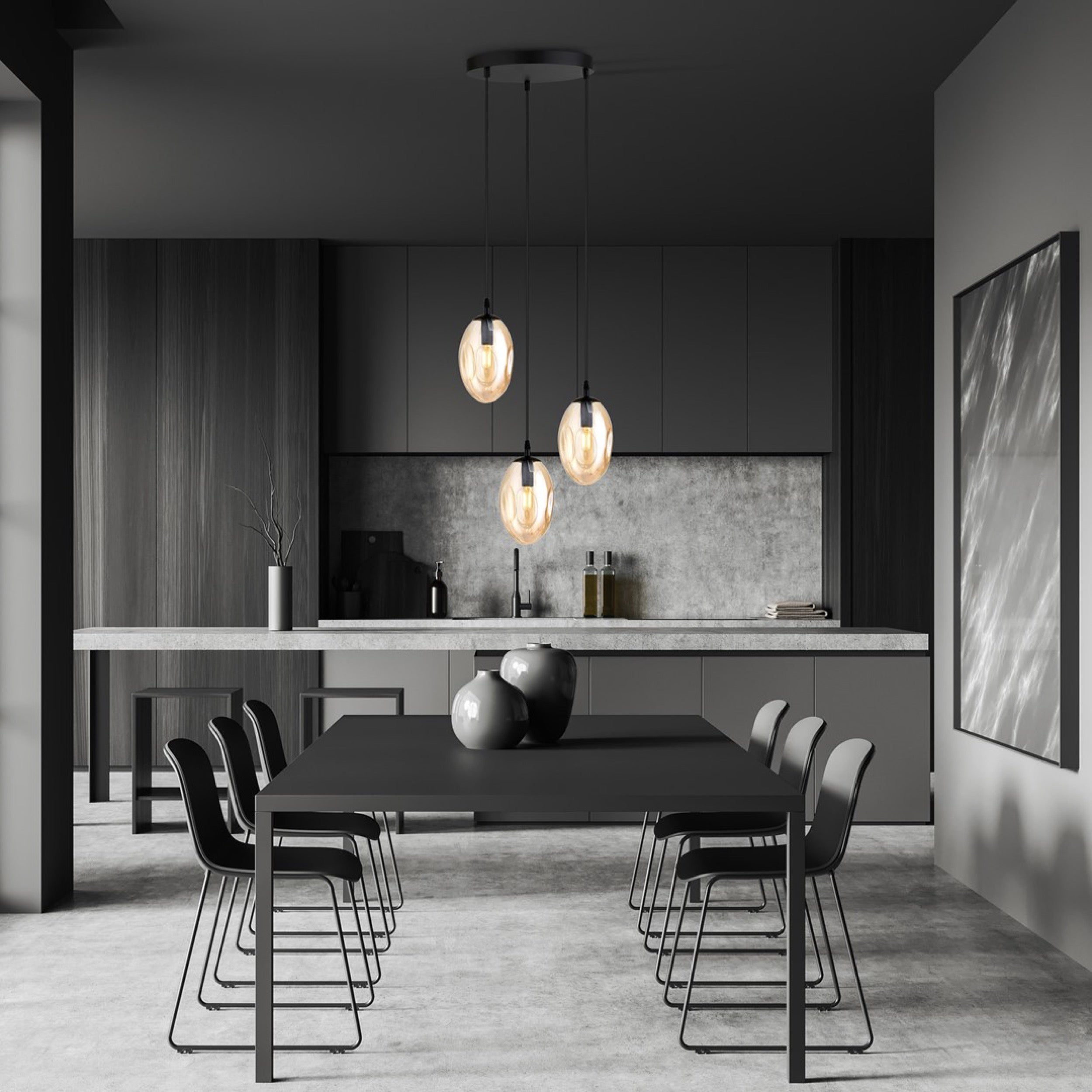 Lampa sufitowa Astral x3 czarno-beżowa