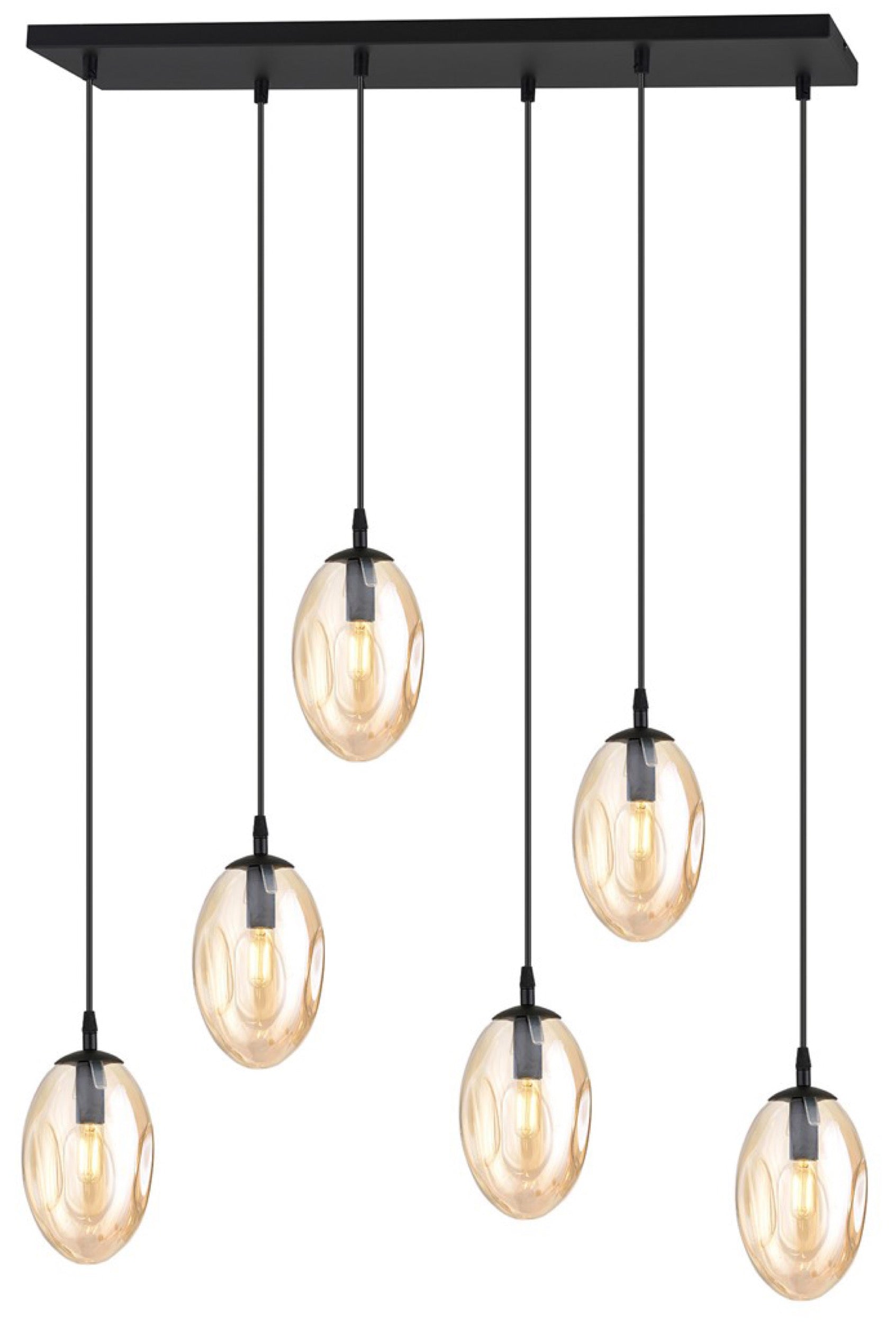 Lampa sufitowa Astral x6 czarno-beżowa