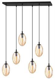 Lampa sufitowa Astral x6 czarno-beżowa