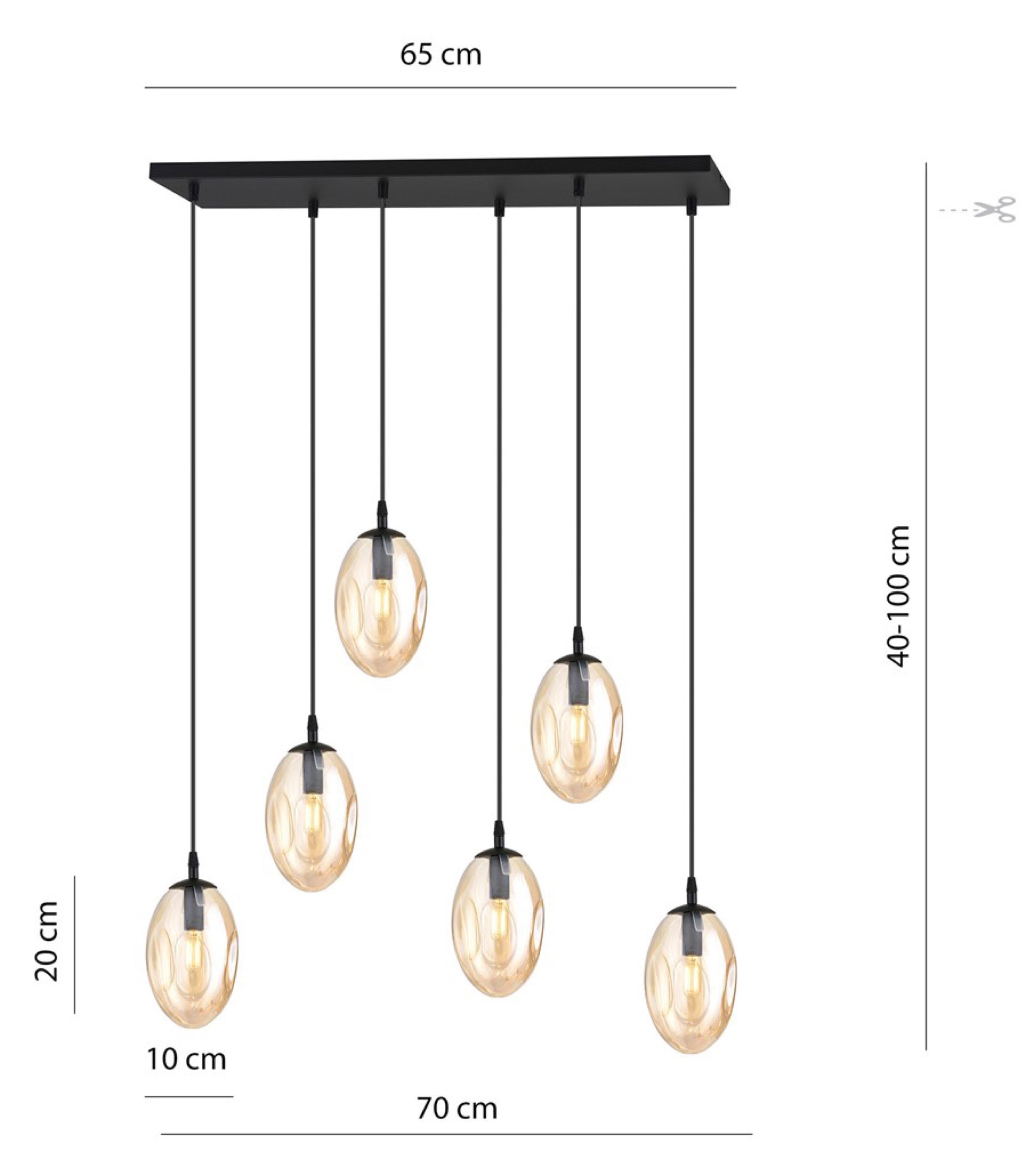 Lampa sufitowa Astral x6 czarno-beżowa
