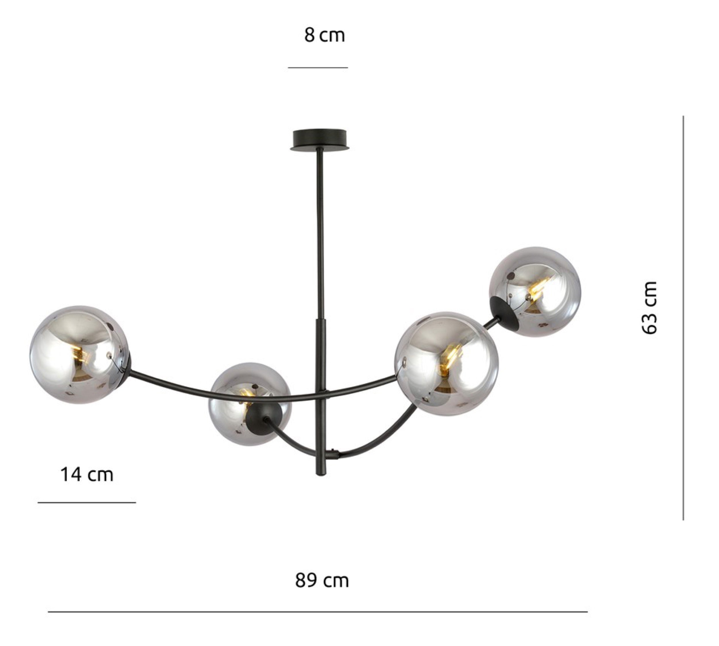 Lampa sufitowa Hunter x4 czarno-szara